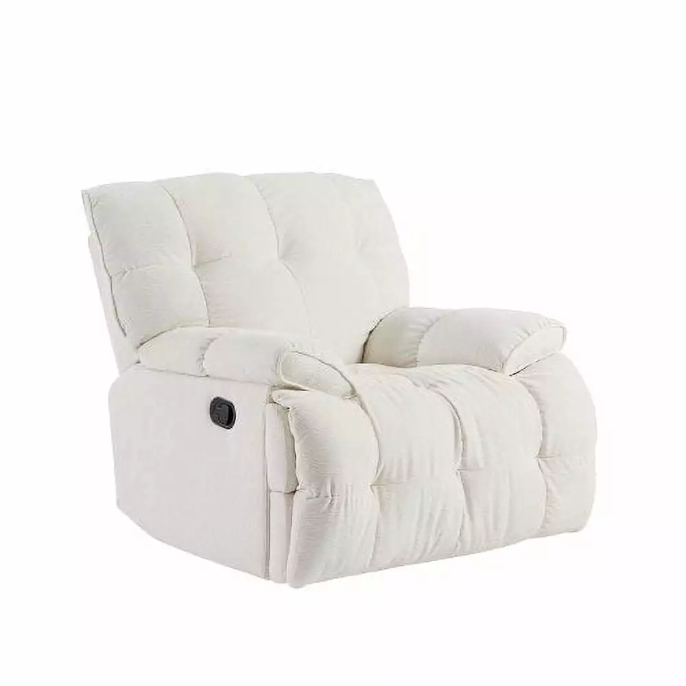Goldmeet 360 Degree Swivel Fabric Single Sofa Heavy Duty Reclining Chair Cream Living Room
