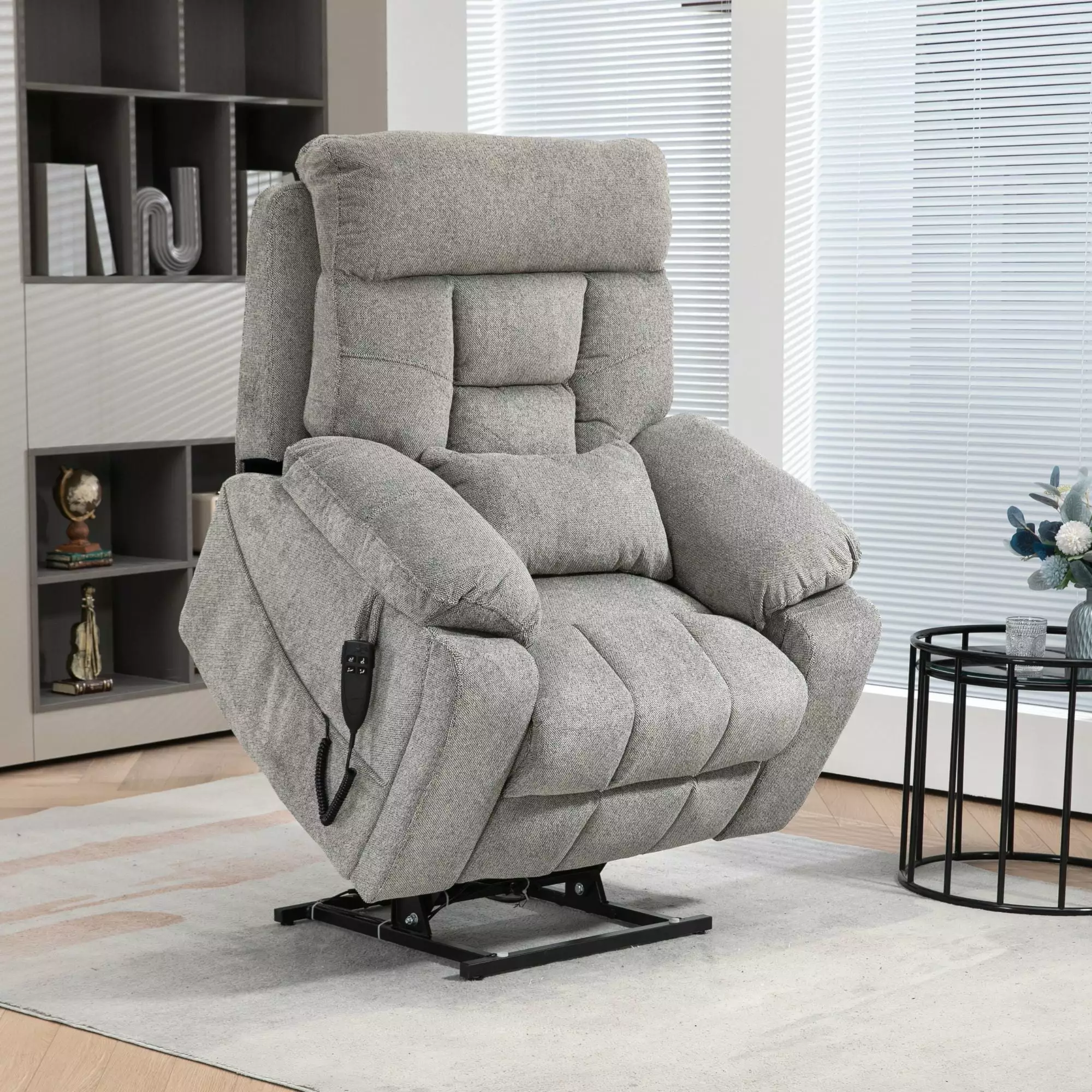 Oversized Lift Chair Elderly Heat Massage and Lay Flat Recliner KUUFER