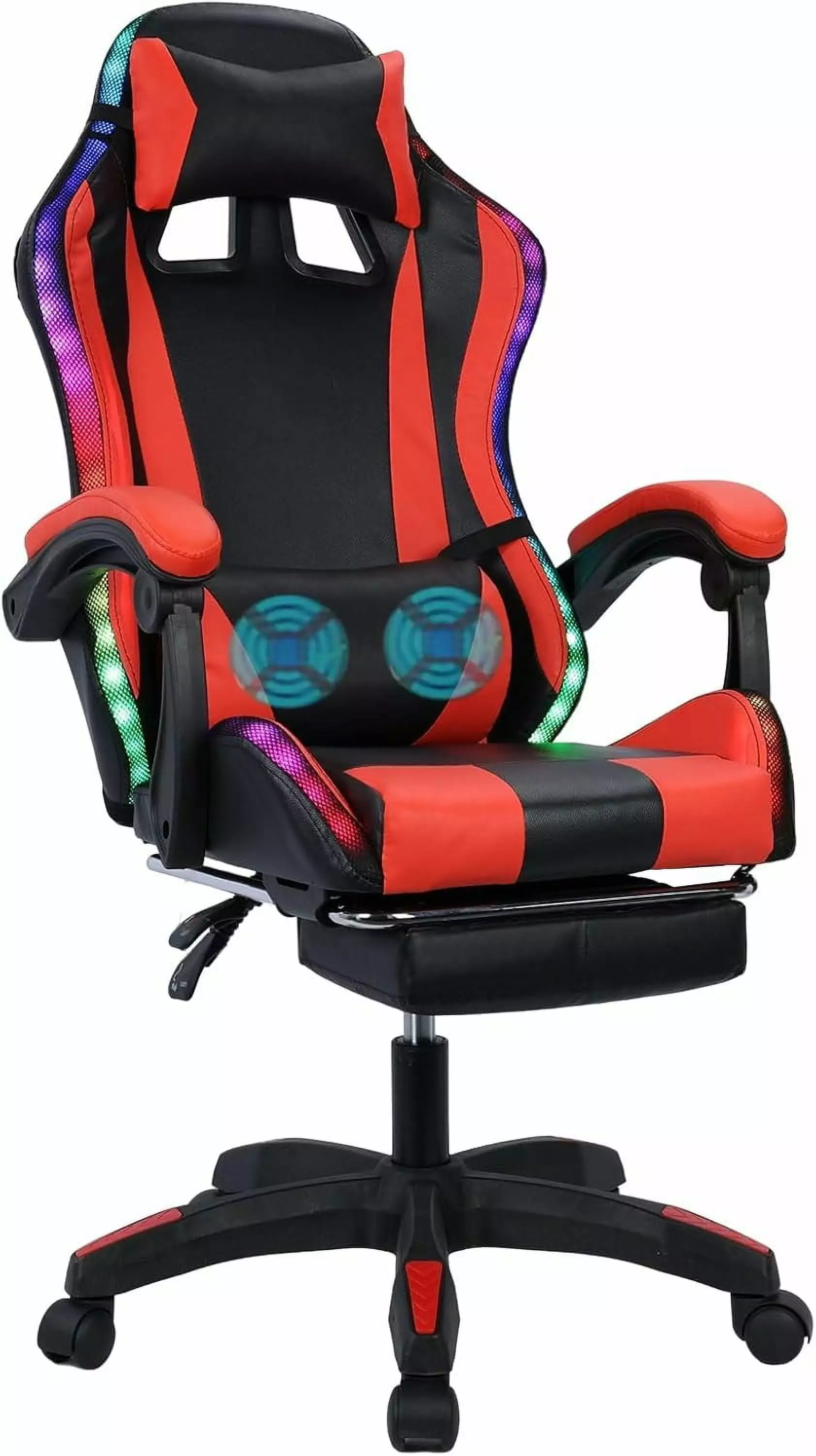 Gaming Chair Bluetooth Speakers, RGB LED Lights, and Footrest WRP