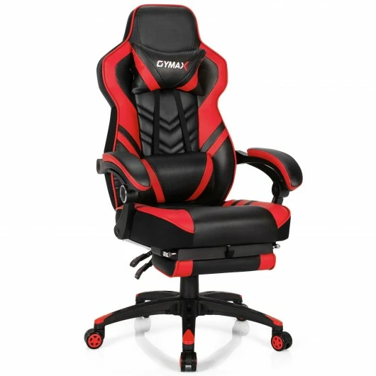 Gaming Chair Adjustable Footrest Home Office Red Ergonomic Computer Chair Generic