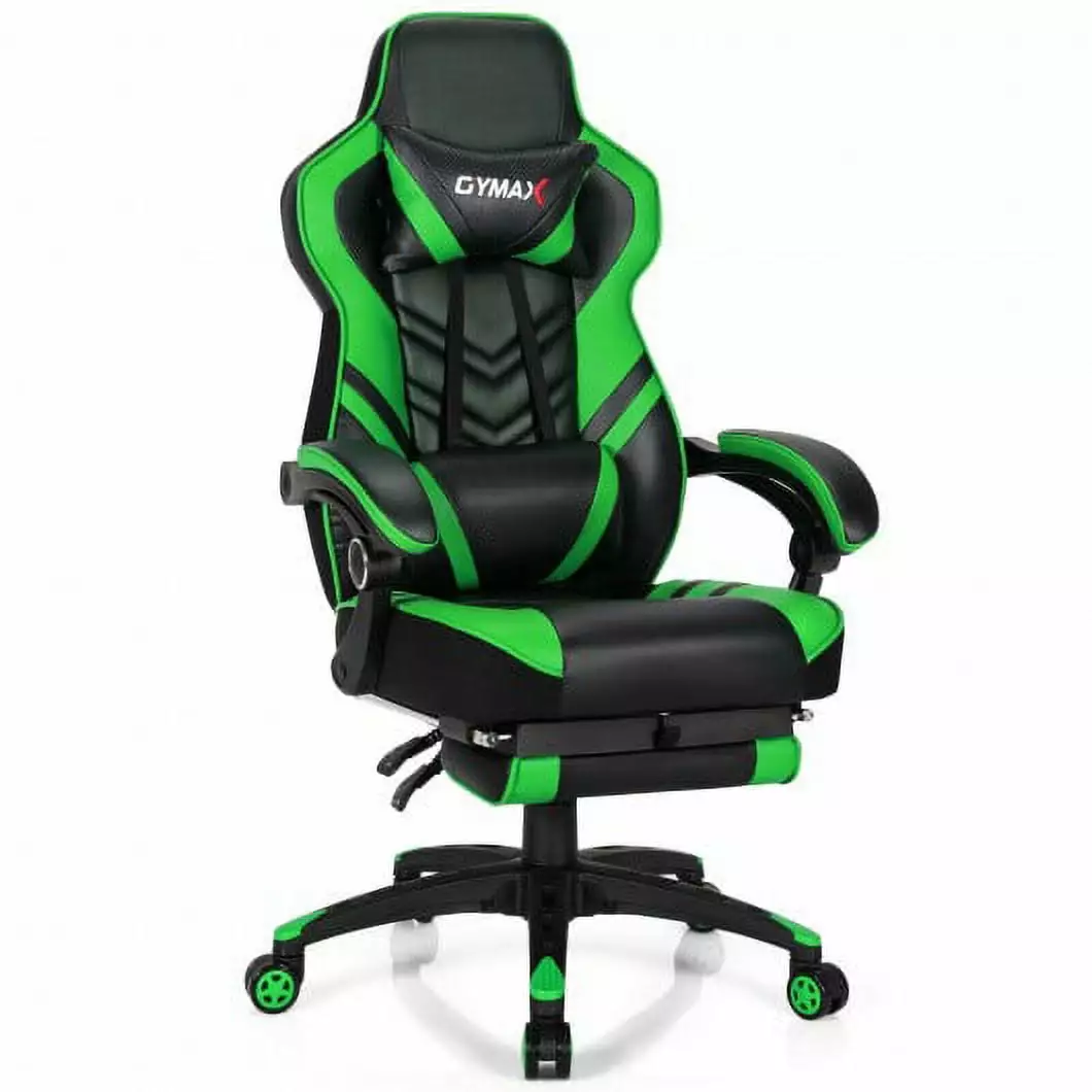 Gaming Chair Footrest Adjustable Home Office Green Ergonomic Computer Chair Generic