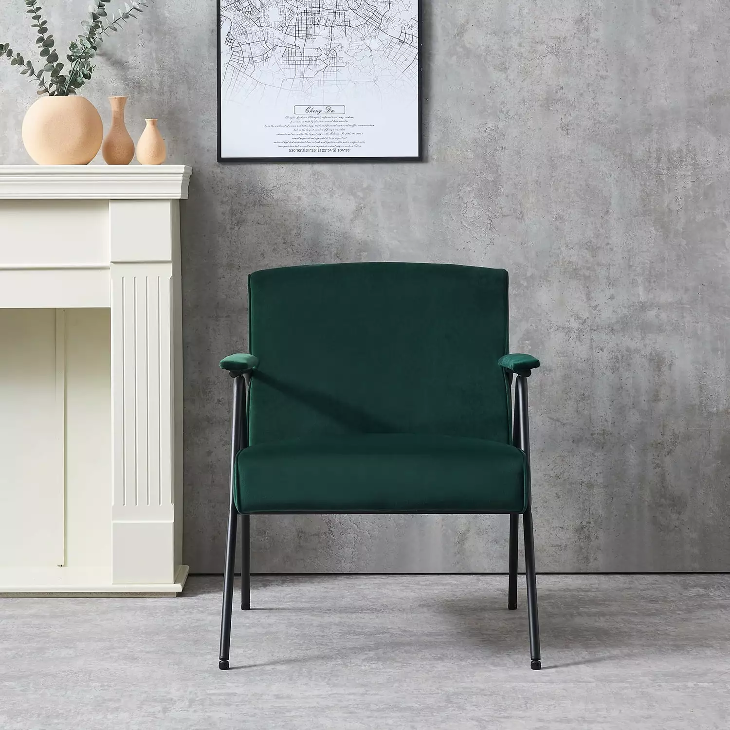 Kadyn Upholstered Recliner Textile Metal Frame Recliner Arm Cloth Leisure Single Accent Chair Living Room Green