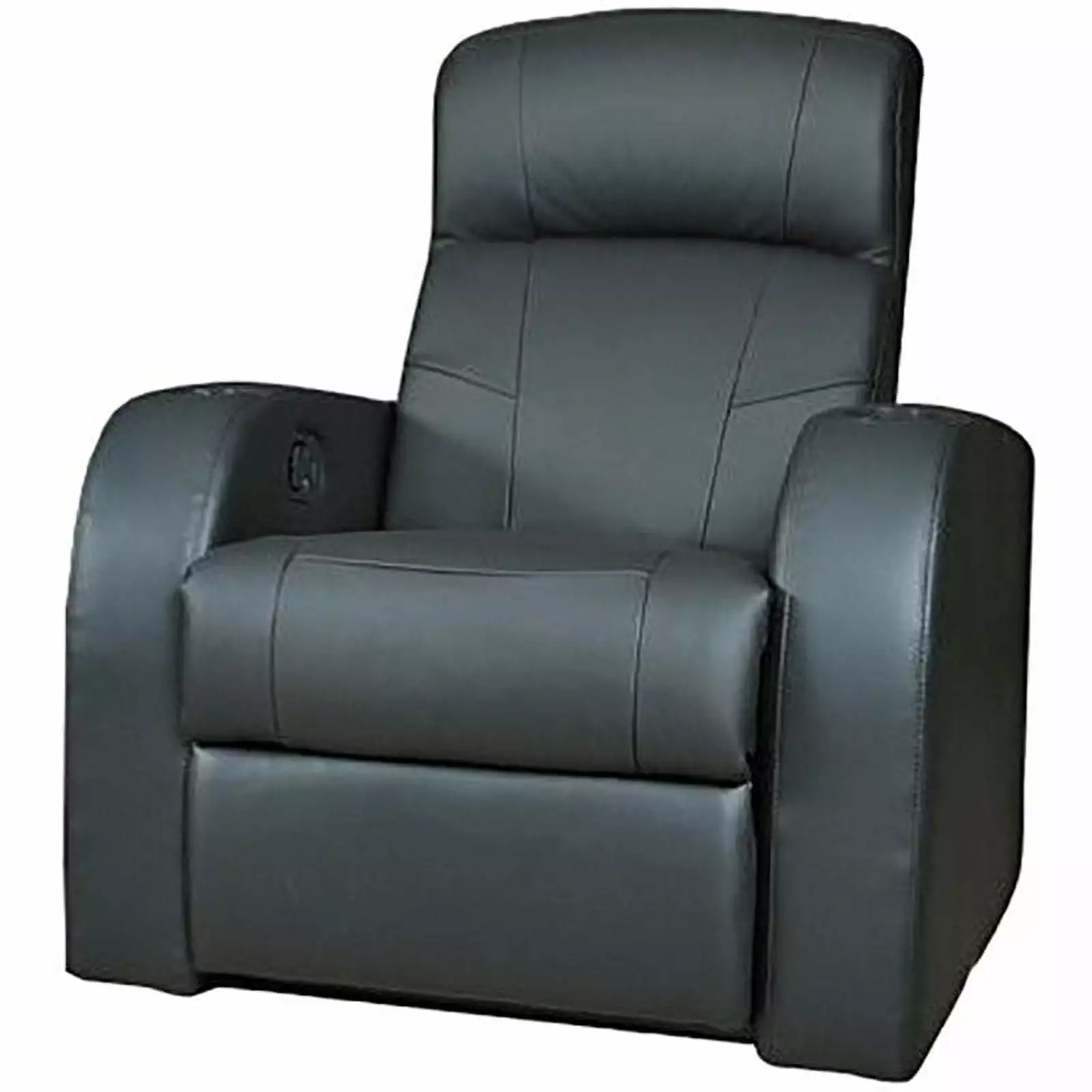 Bowery Hill Black Leather Home Theater Recliner Comfortable Movie Chair