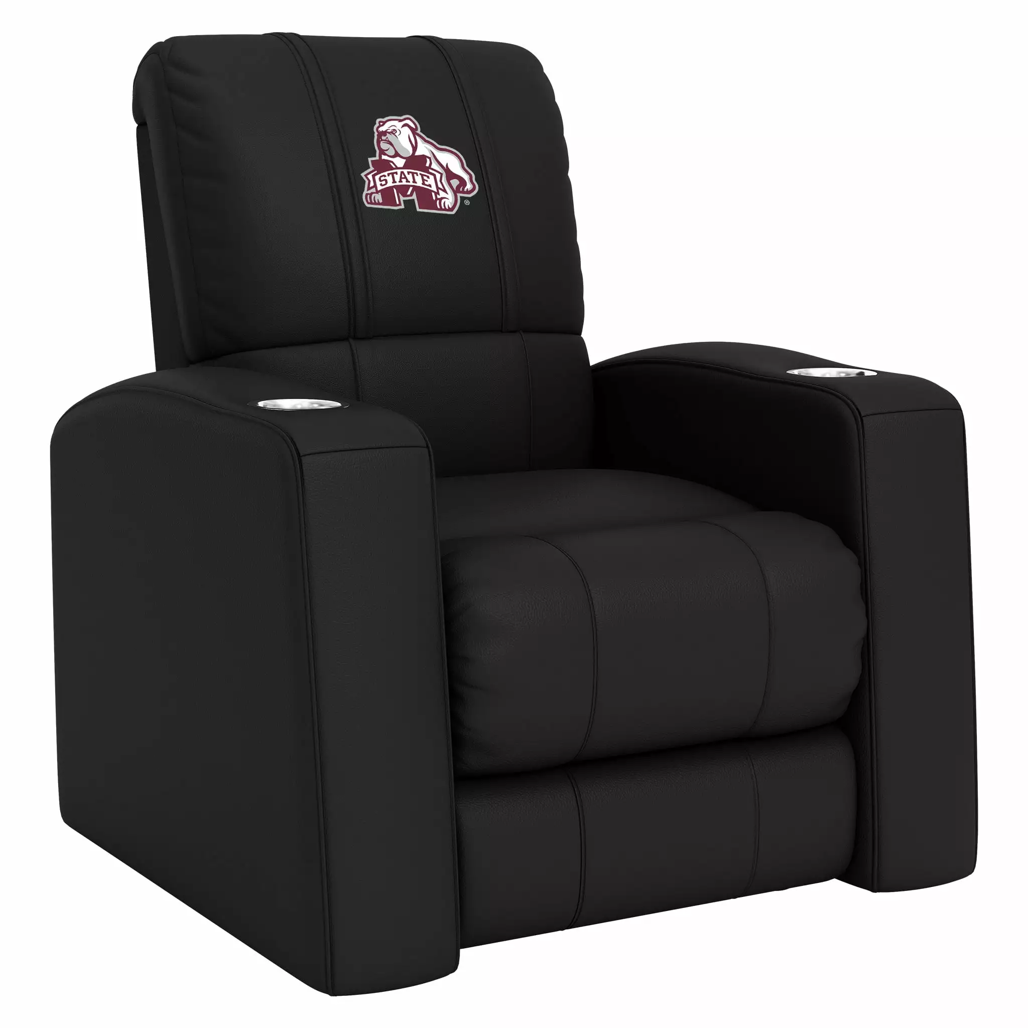 DreamSeat Relax Black Home Theater Recliner Embroidered Mississippi State Secondary Logo Full Body Support