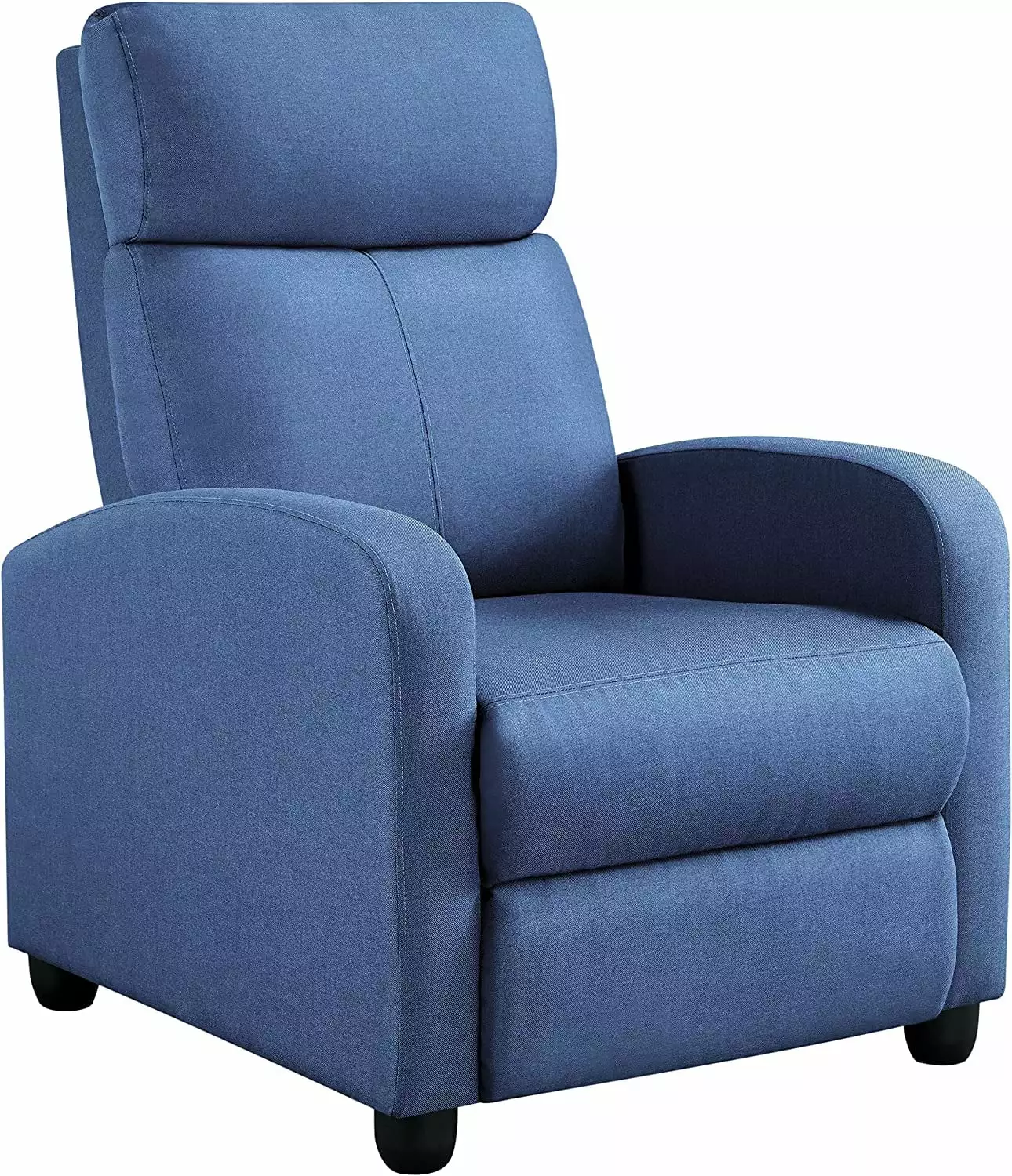 Elegant Fabric Recliner Chair - Modern Home Theater Seating Pocket Spring - Light Blue