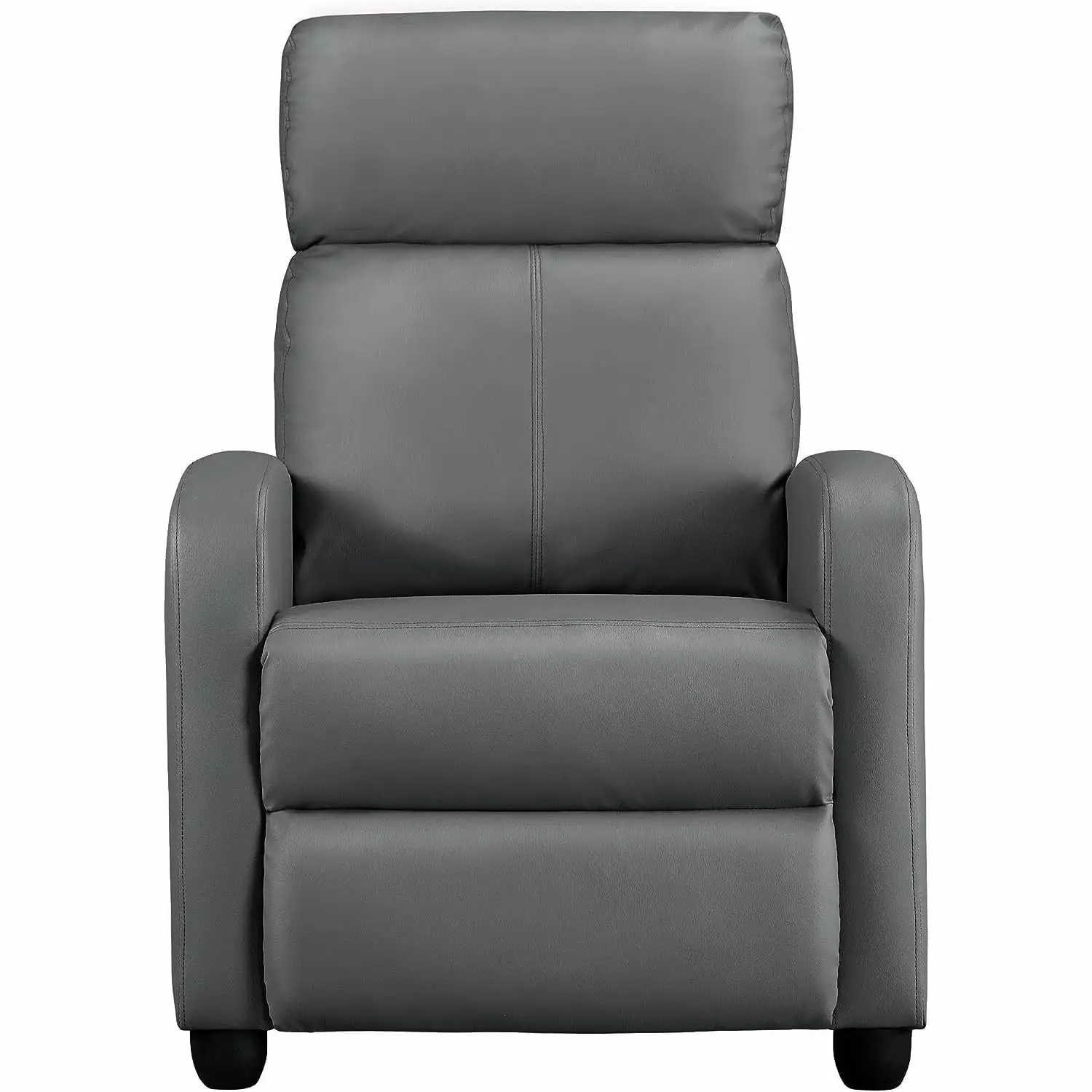 HElectQRIN Faux Leather Recliner Chair - Modern Home Theater Seating Pocket Spring - Grey