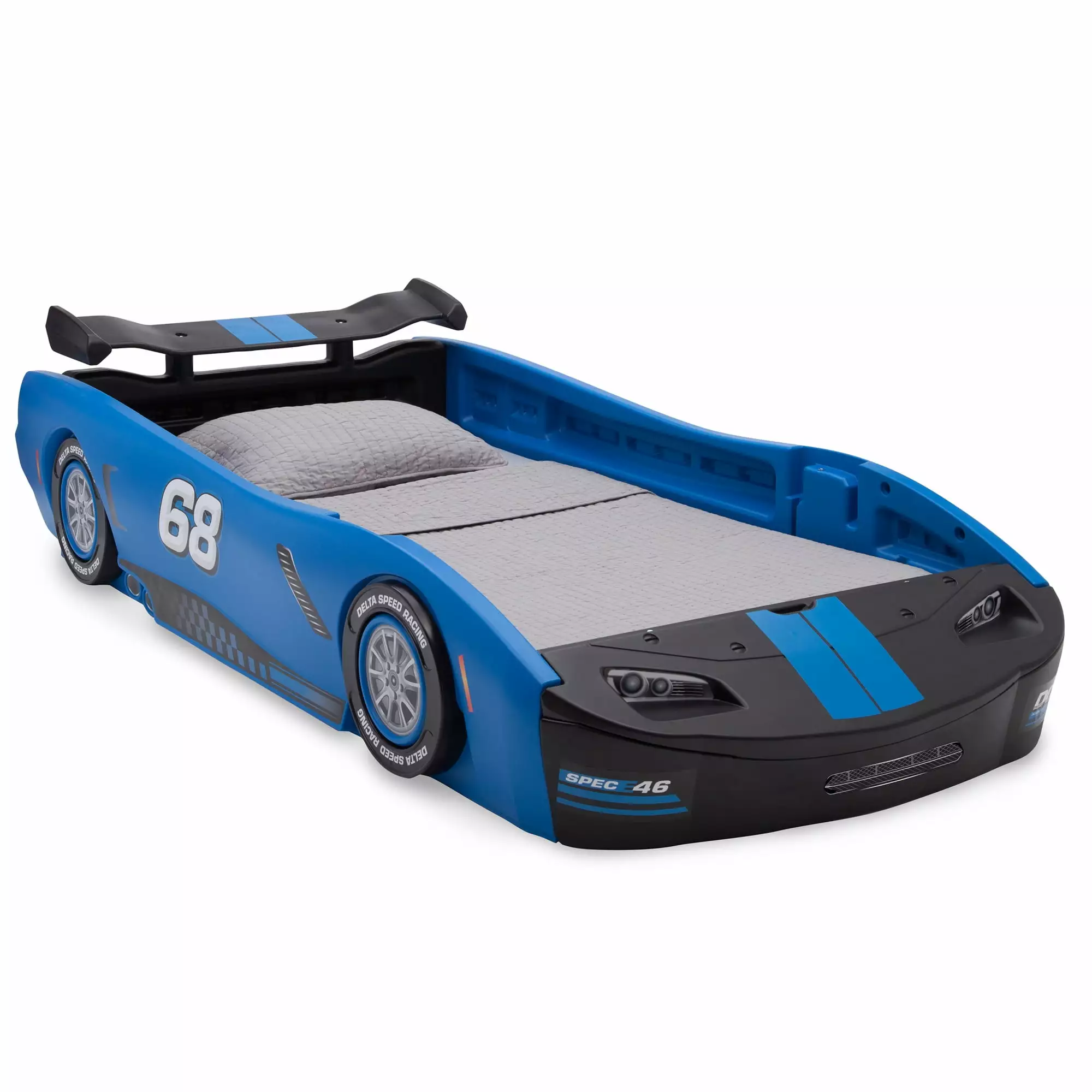 Delta Children Turbo Race Car Twin Bed Blue Kids Room