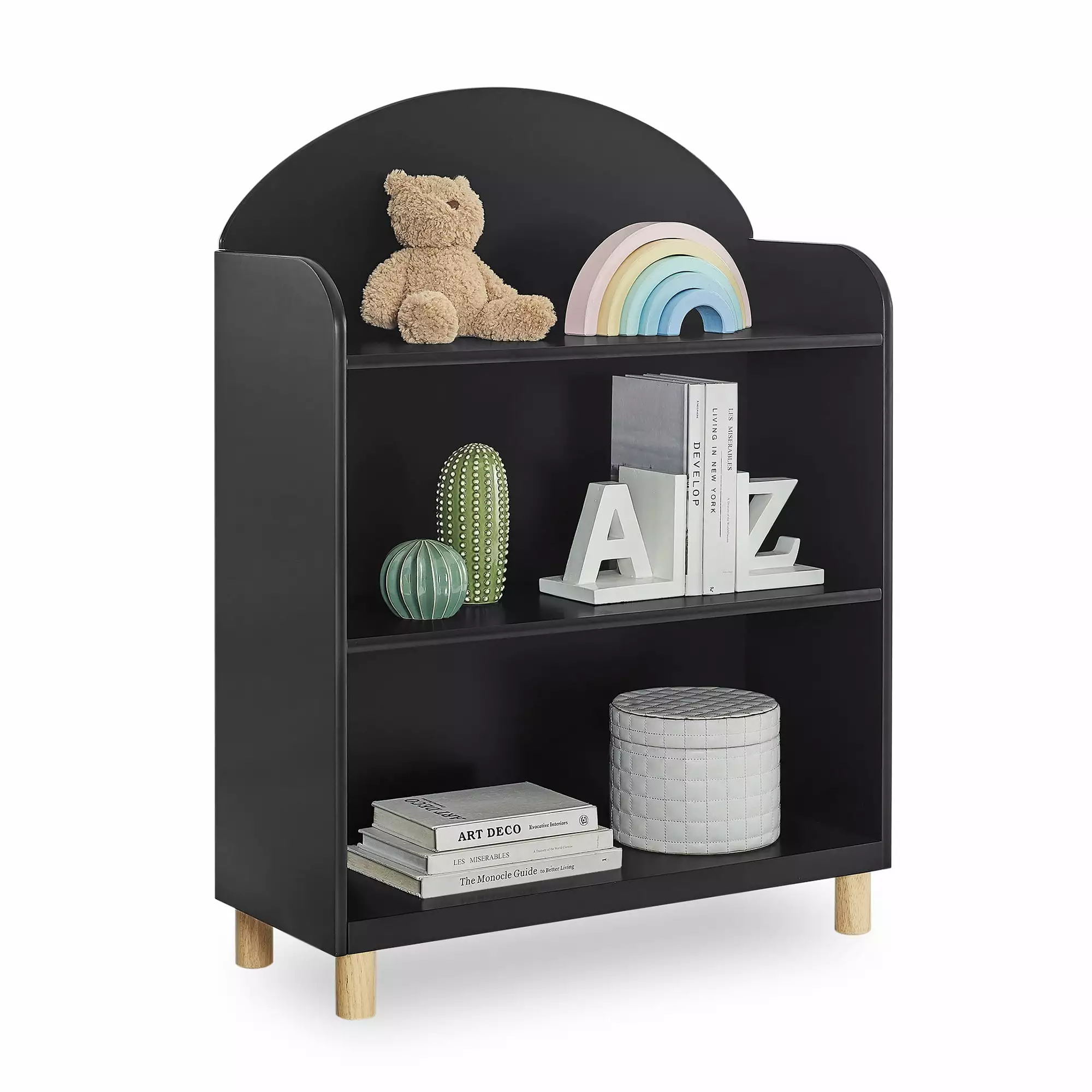 Delta Children Reese 3-Shelf Bookcase Ebony Natural