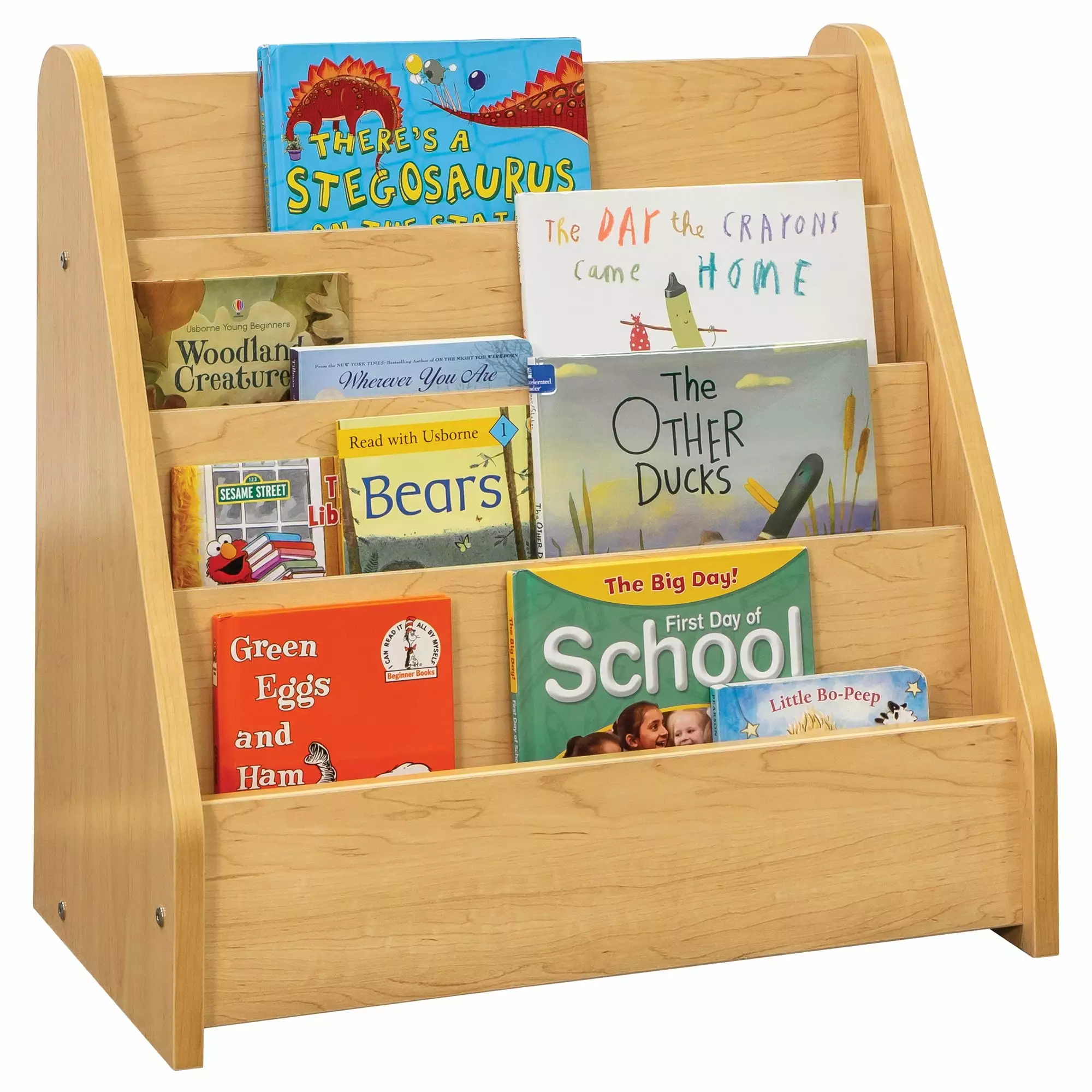 Tot Mate Kids Book Storage Bookshelf 4 Tier Book Display Shelf Maple
