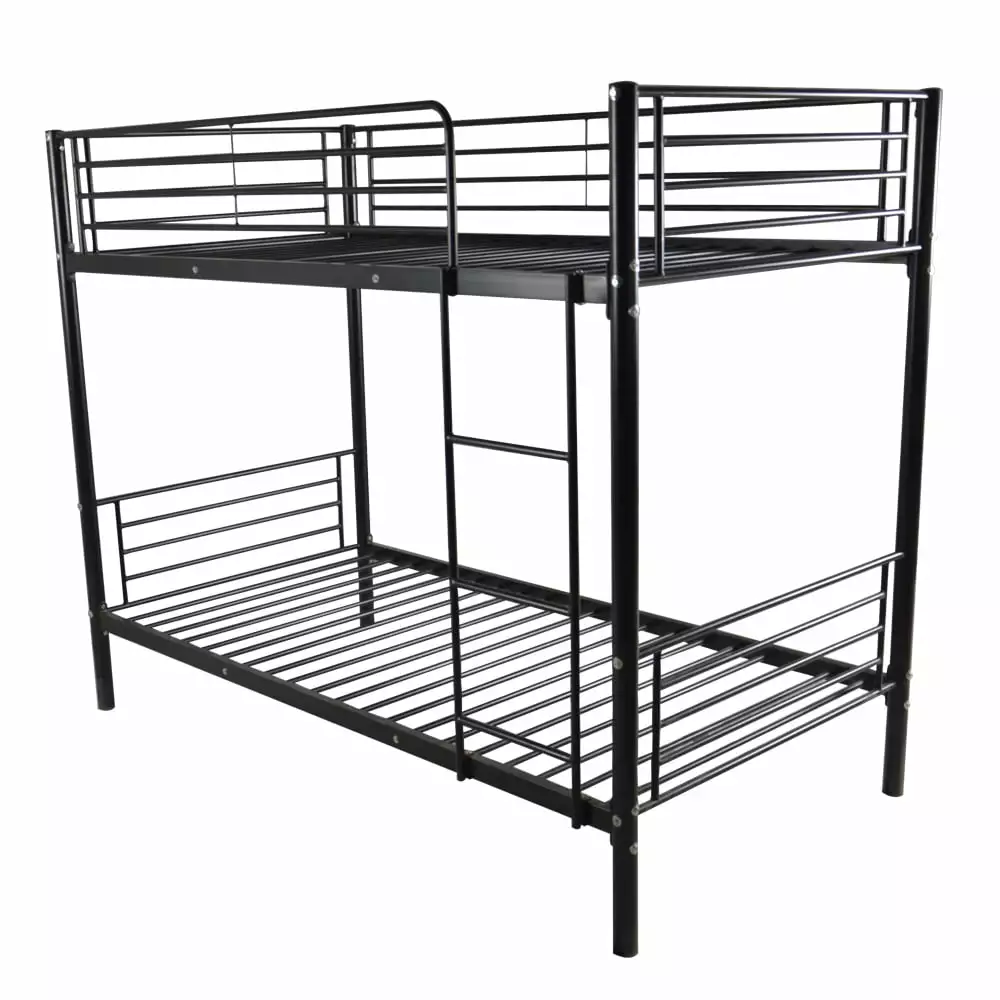 Hassch Black Iron Bunk Bed Frame Ladder Kids Twin-Sized