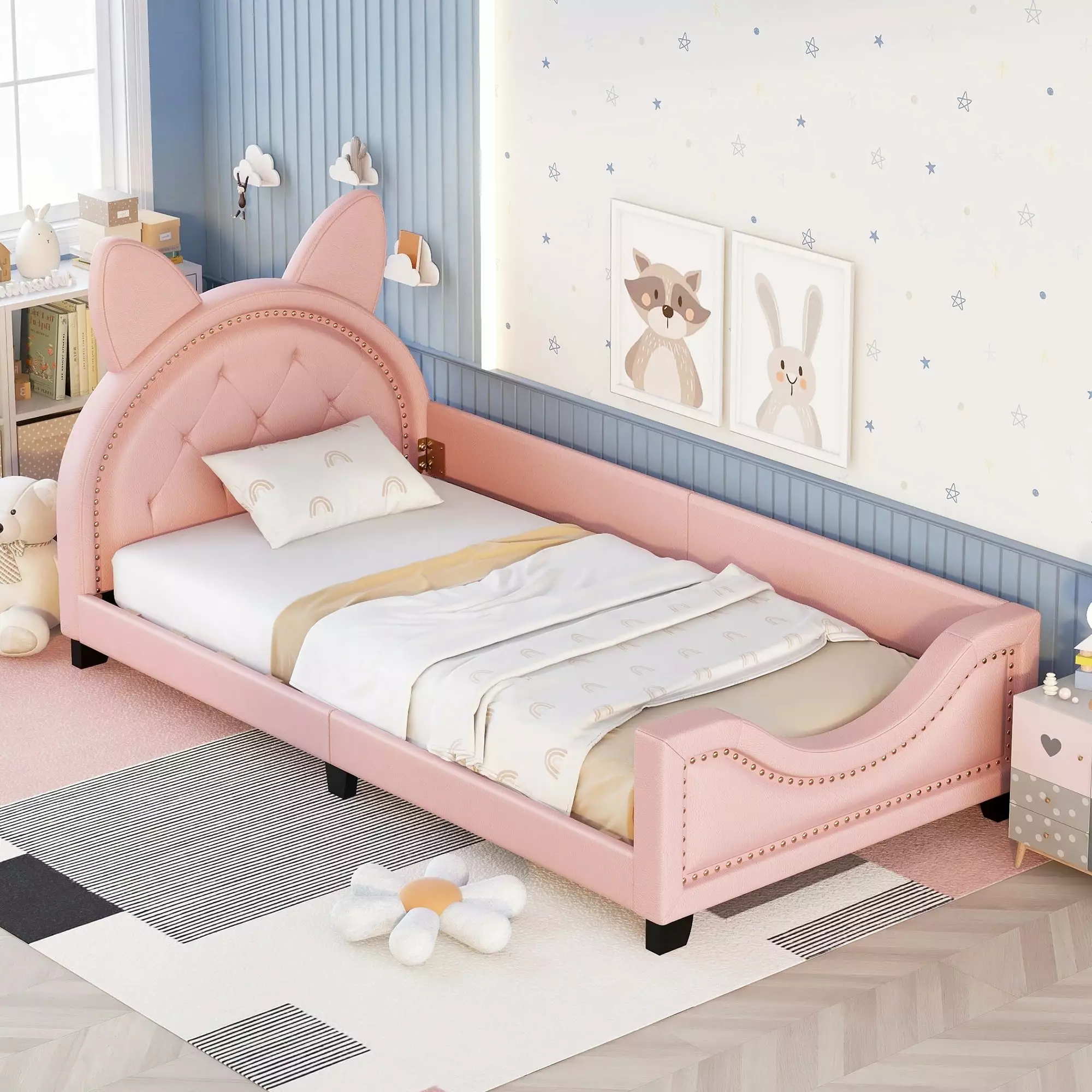 Jump Into Fun Twin Daybed Cartoon Ears Headboard Kids Bedrooms