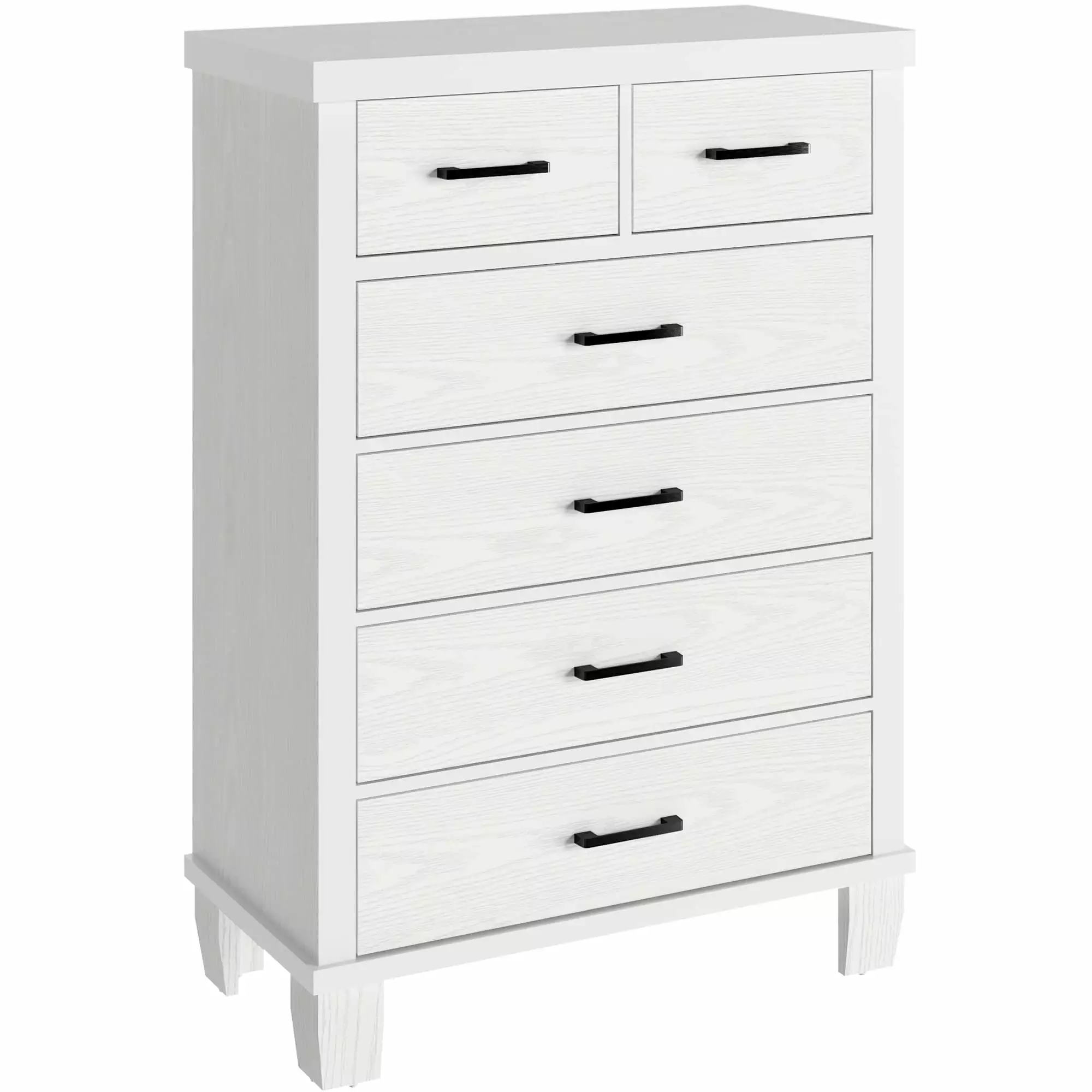 GymChoice White Dresser Bedroom 6 Drawer Dressers Chests Vintage Design Wood Drawer Dresser Chest Drawers Closet Living Ro...