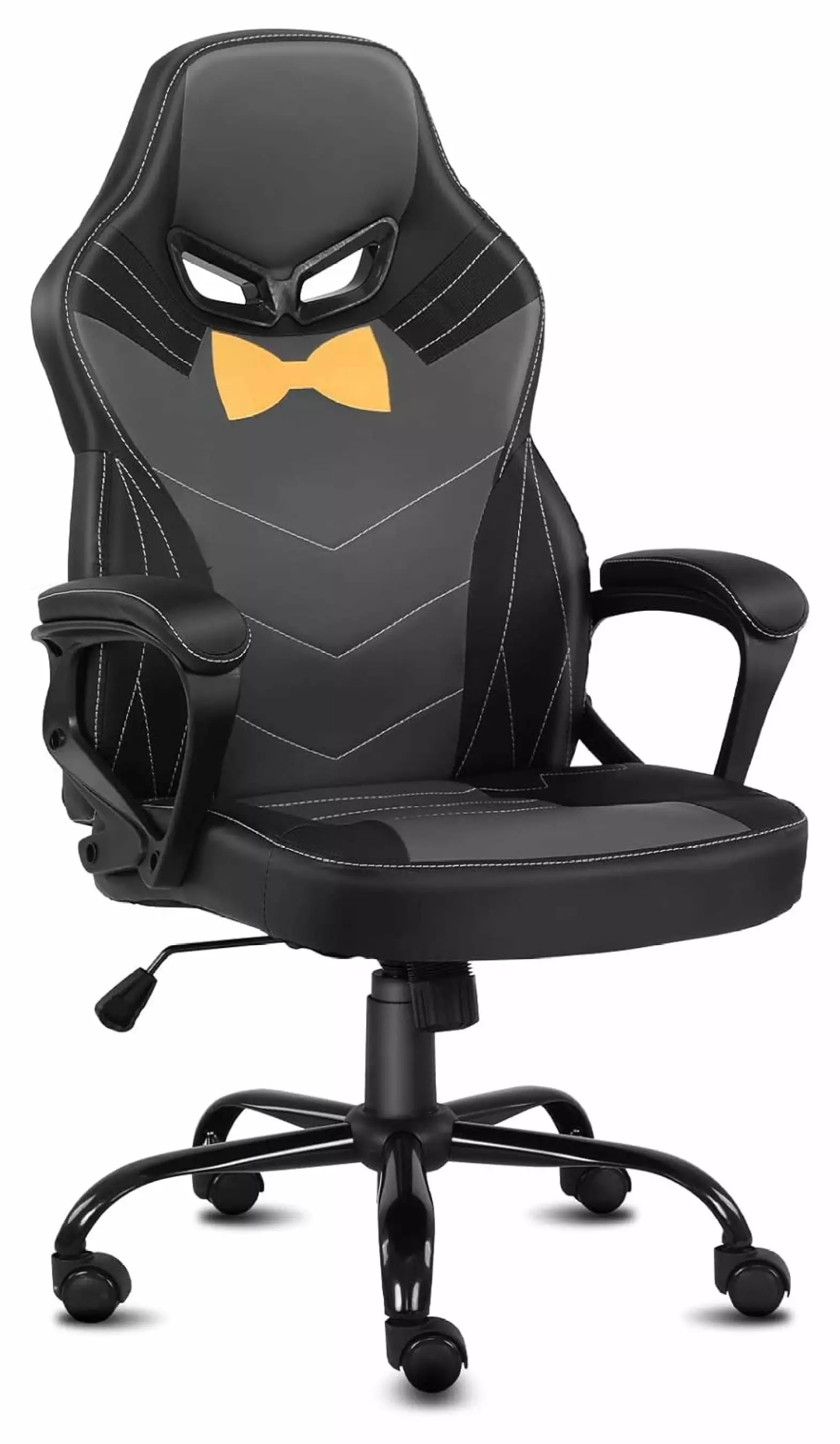 Ergonomic Gaming Chair Teenagers High Back Swivel Racing Computer Chair Adjustable Soft Padded Armrest Black Grey Jiowenm