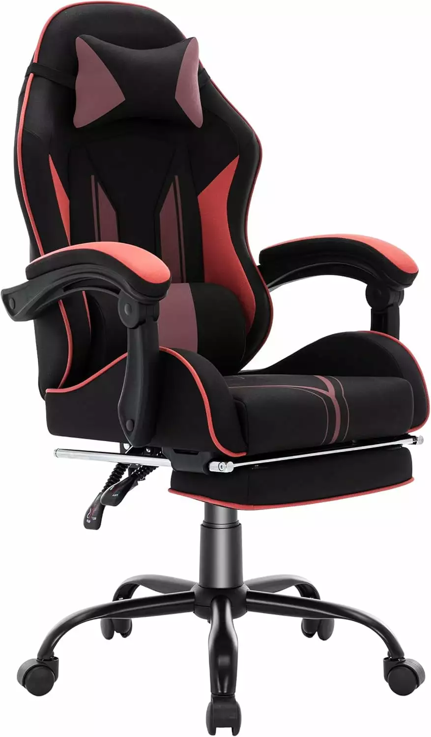 Gaming Chair Kids Computer Chair Footrest Lumbar Support Ergonomic Cute Gamer Racing Reclining PC Game Chair Black LHY