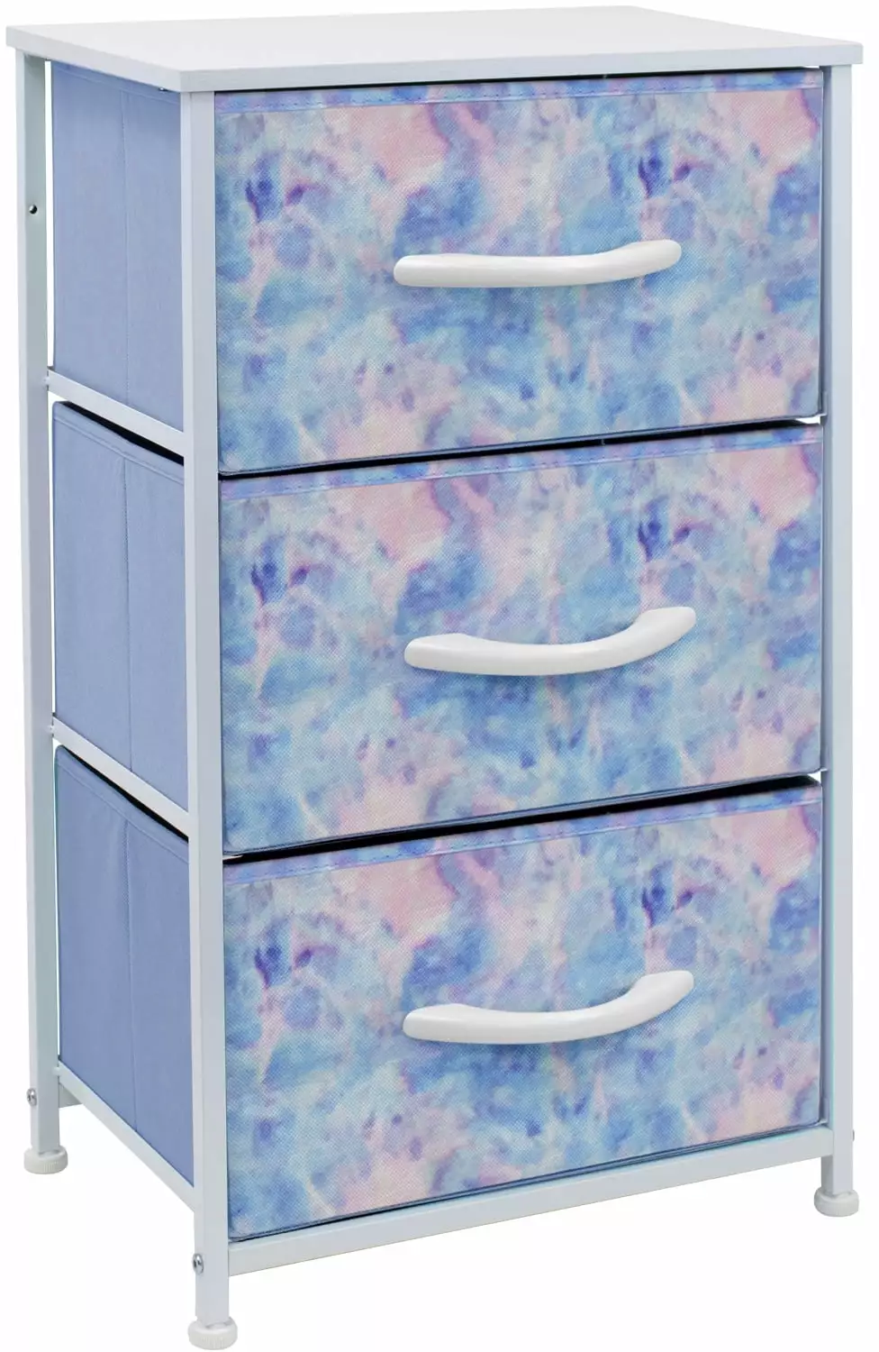 Sorbus 3 Drawer Nightstand Chest End-Table Dresser Child Bedroom Tie Dye Blue