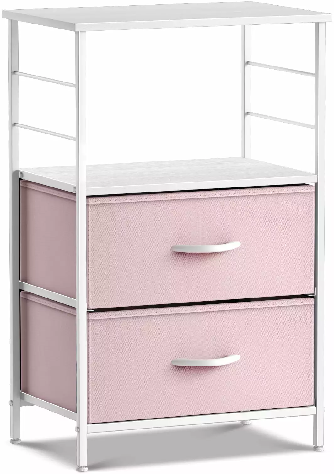 Sorbus Nightstand 2-Drawer Storage Dresser Kids Teens Bedroom Pink Steel Frame