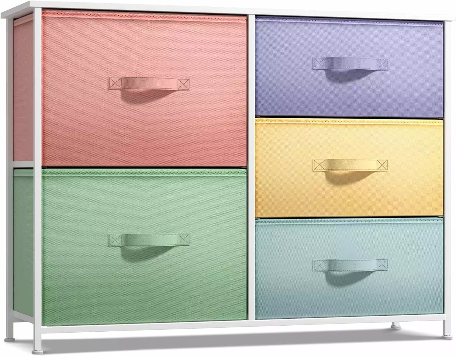 Sorbus Kids Dresser 5-Drawer Storage Chest Kids Bedroom and Nursery Multi Pastel Colors