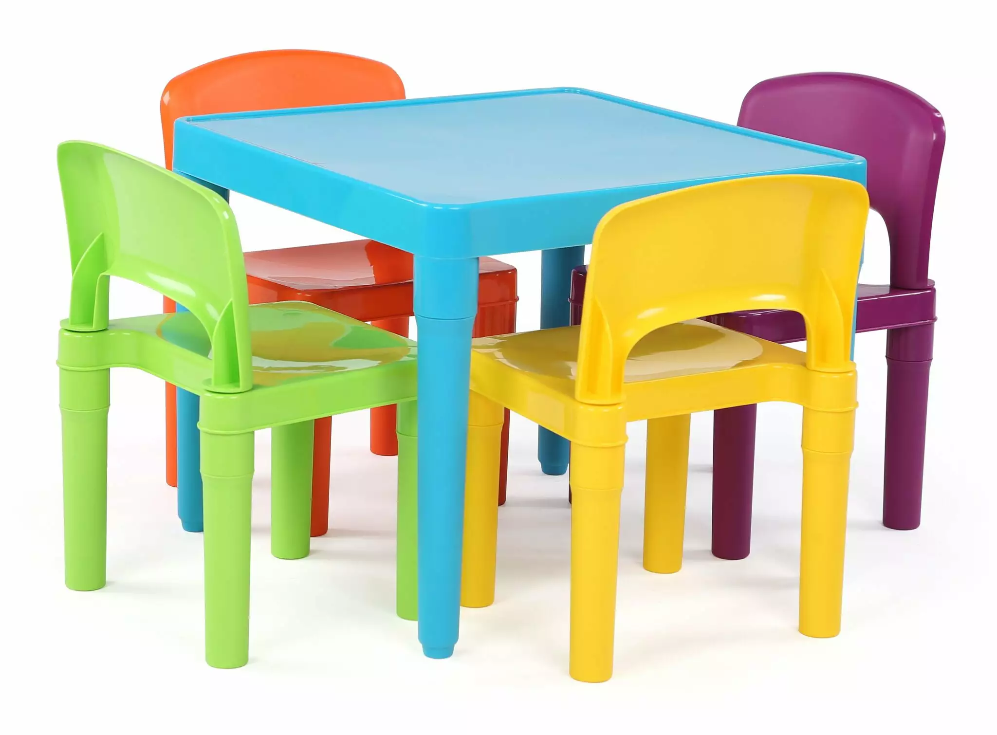 Humble Crew Kids Featherweight Plastic Table and 4 Chairs Set Square Multicolor