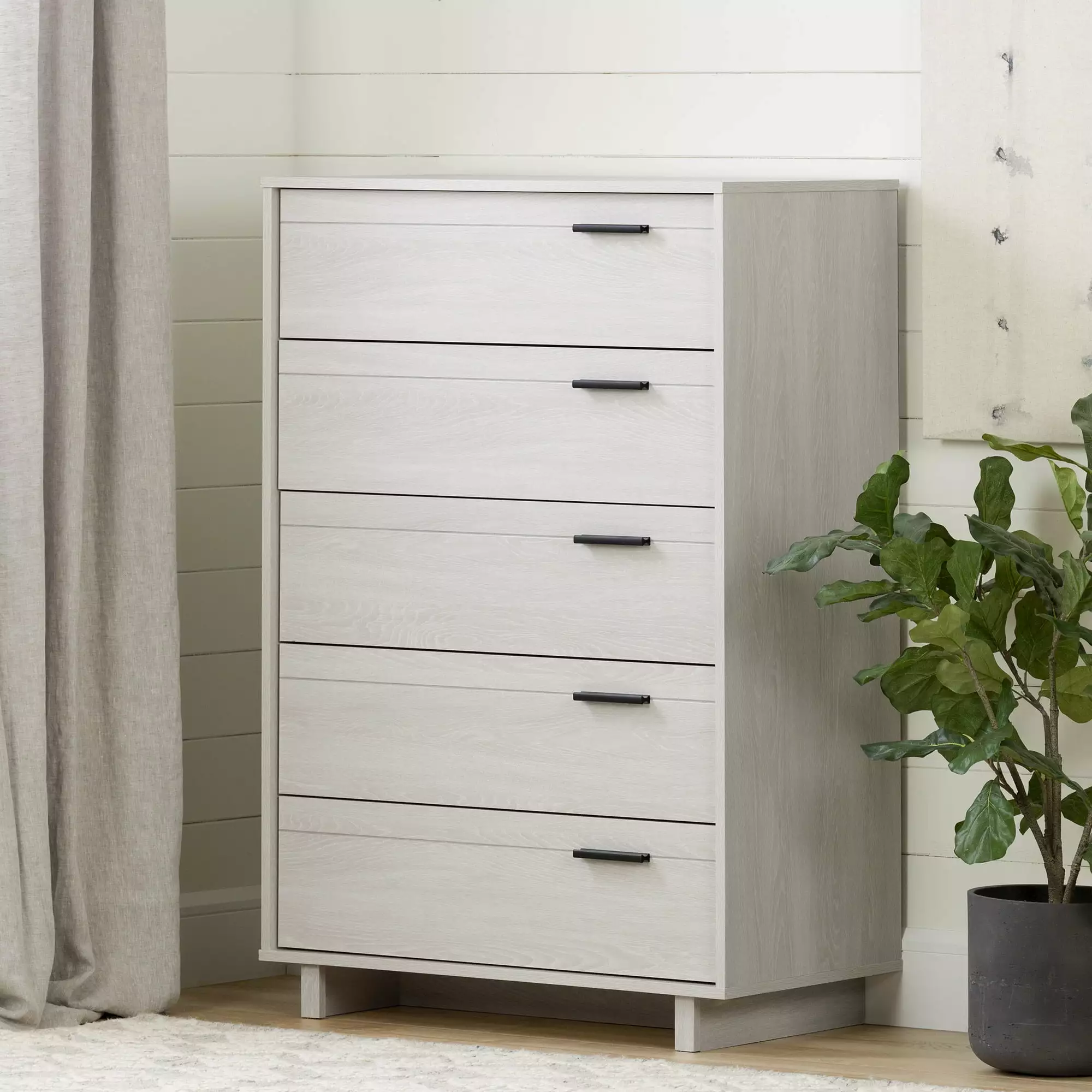 Fynn Contemporary 5 Drawers Dresser Kids Winter Oak South Shore