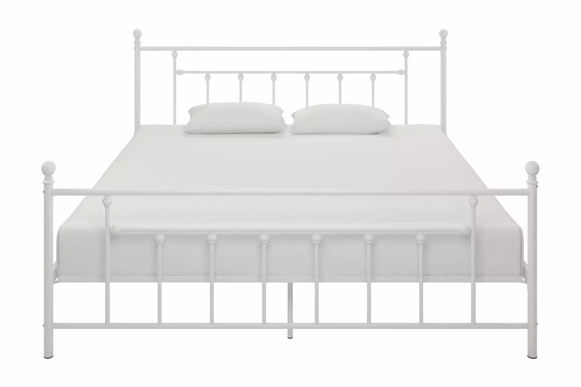 DHP Manila Metal Platform Bed Adjustable Height King White