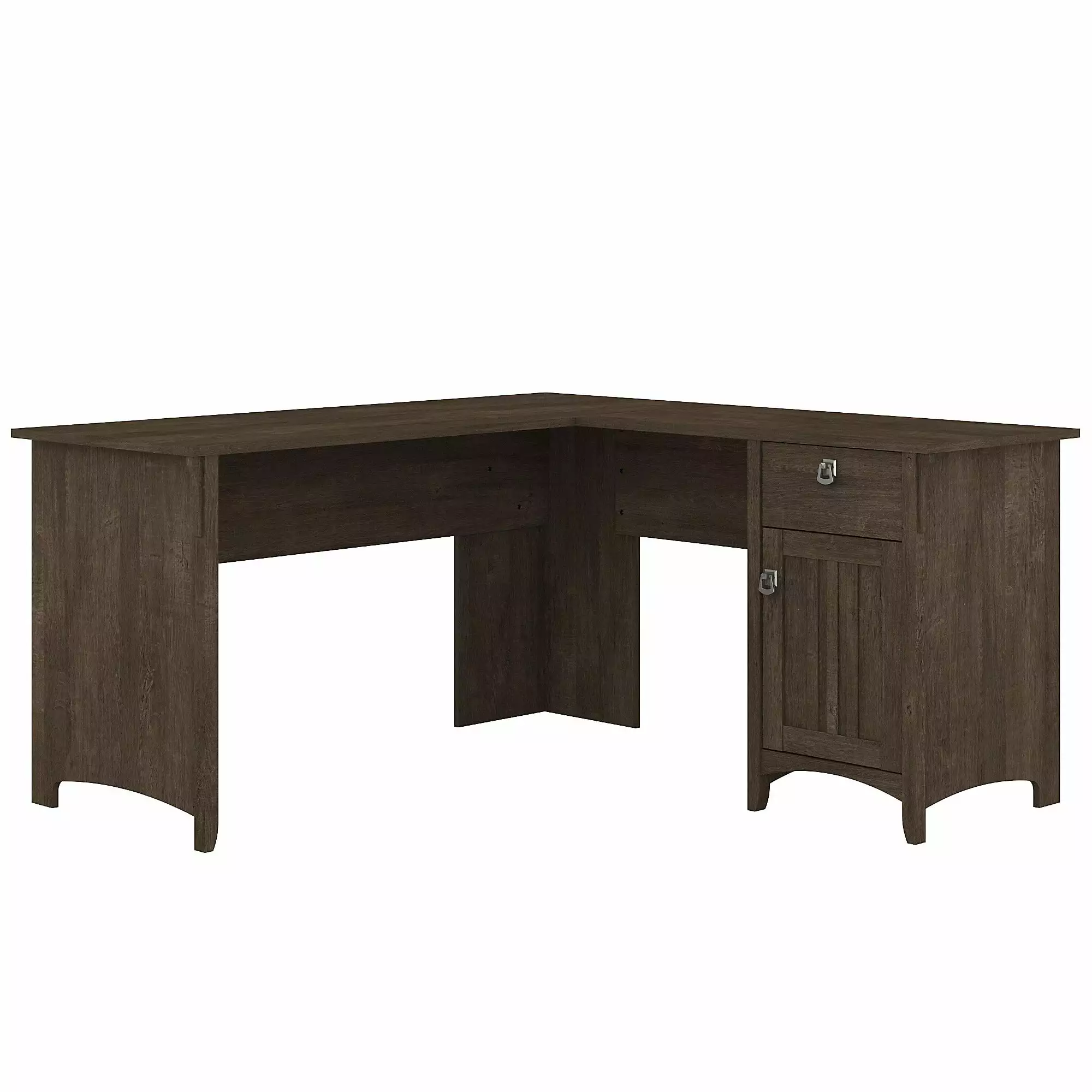 Bush Furniture Salinas 60 Inch L Shaped Desk Storage Ash Brown