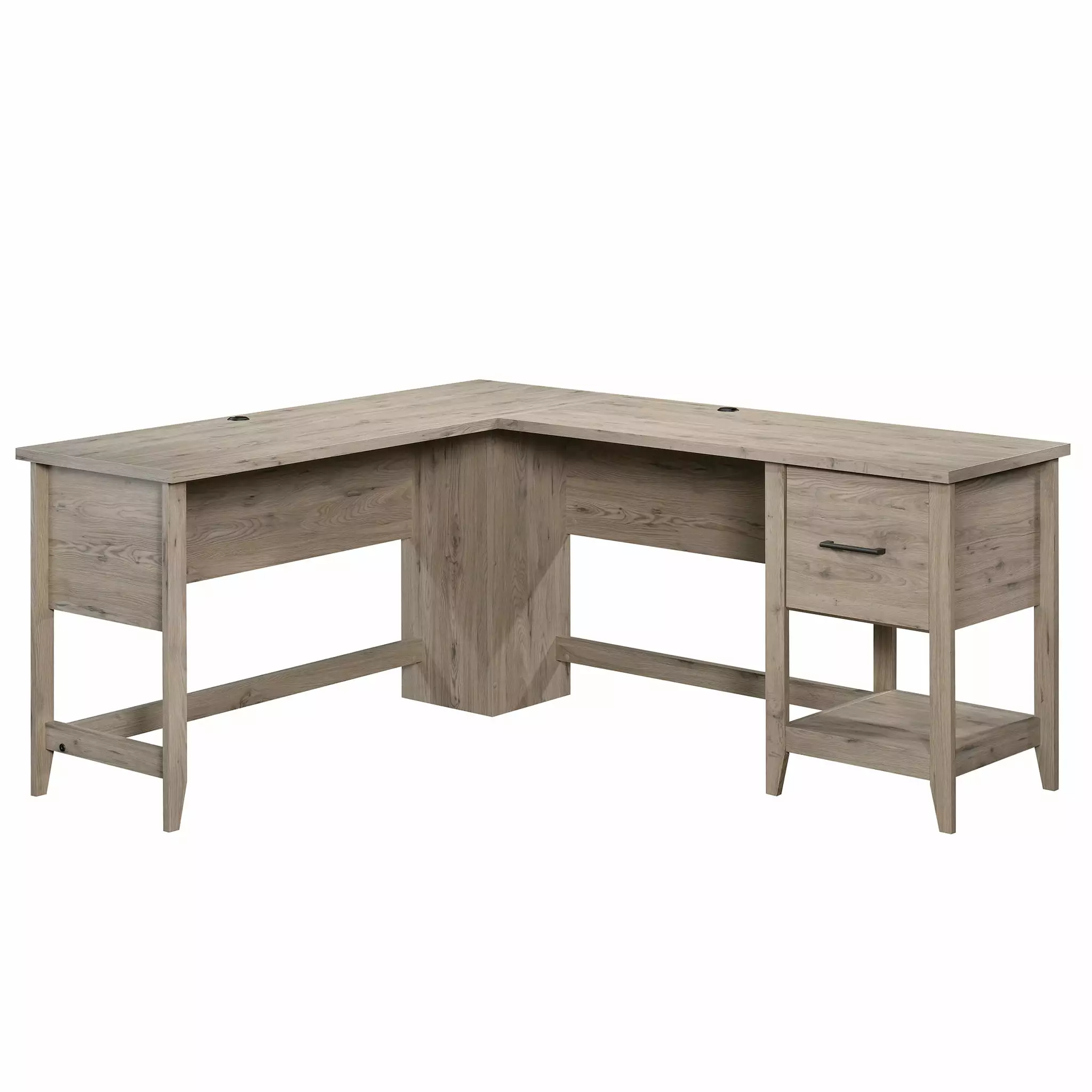 Sauder Summit Station L-Shape Computer Desk Drawer - Laurel Oak Finish Wooden Desk