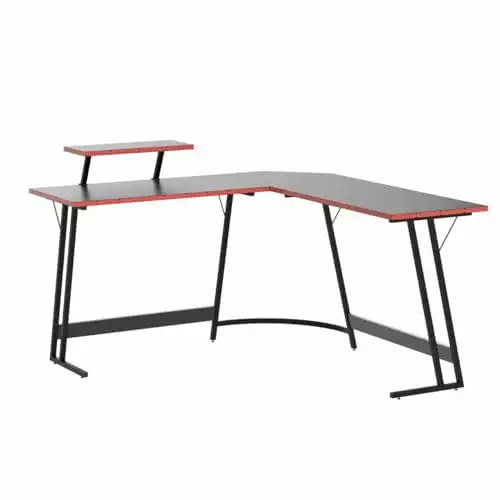 JUMMICO L Shaped Gaming Desk 51 Inch Pc Corner Table Computer Corner Desk Monitor Stand Home Office Sturdy Writing Worksta...