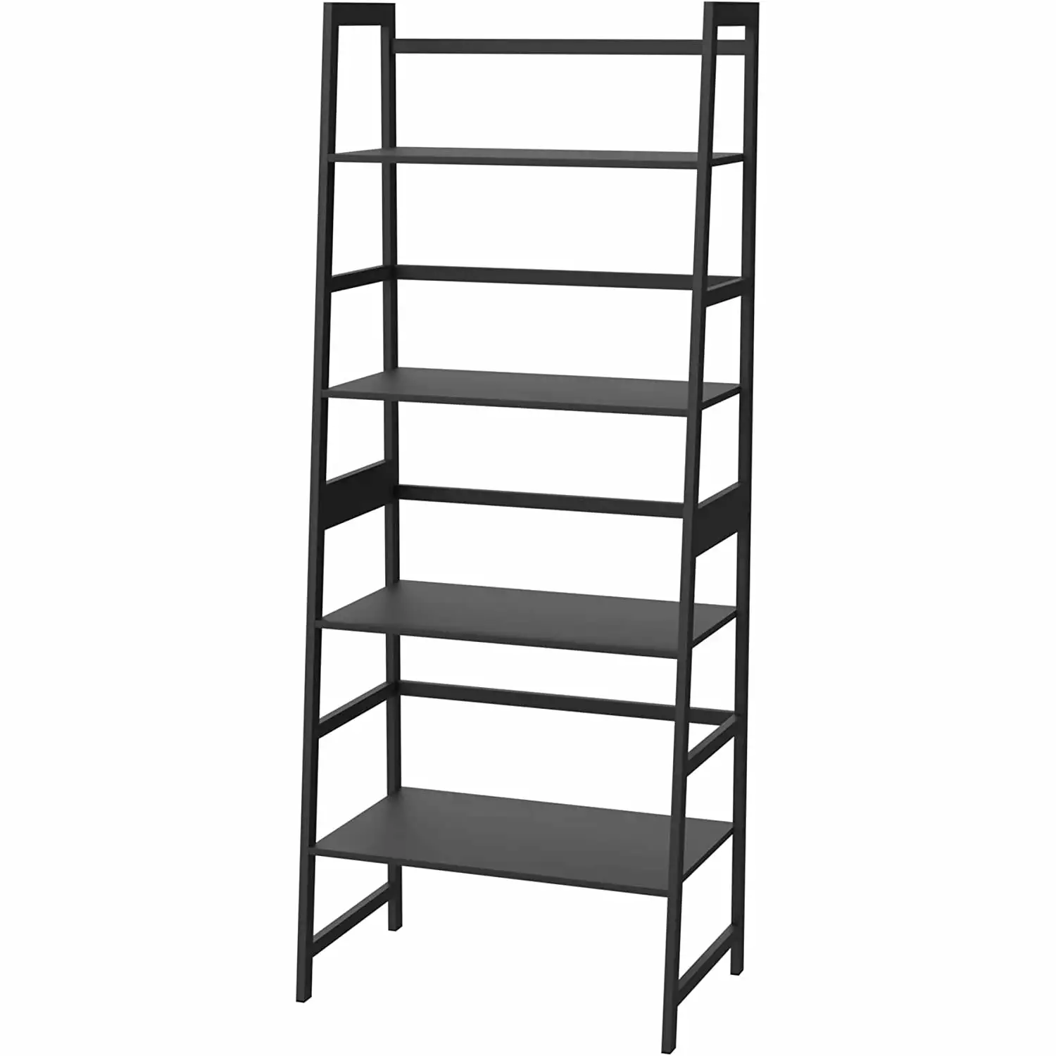 Wirlsweal WTZ Book Shelf Black Bookshelf Ladder Bookcase 4 Tier Tall Bookcase Bedroom Living Room Office