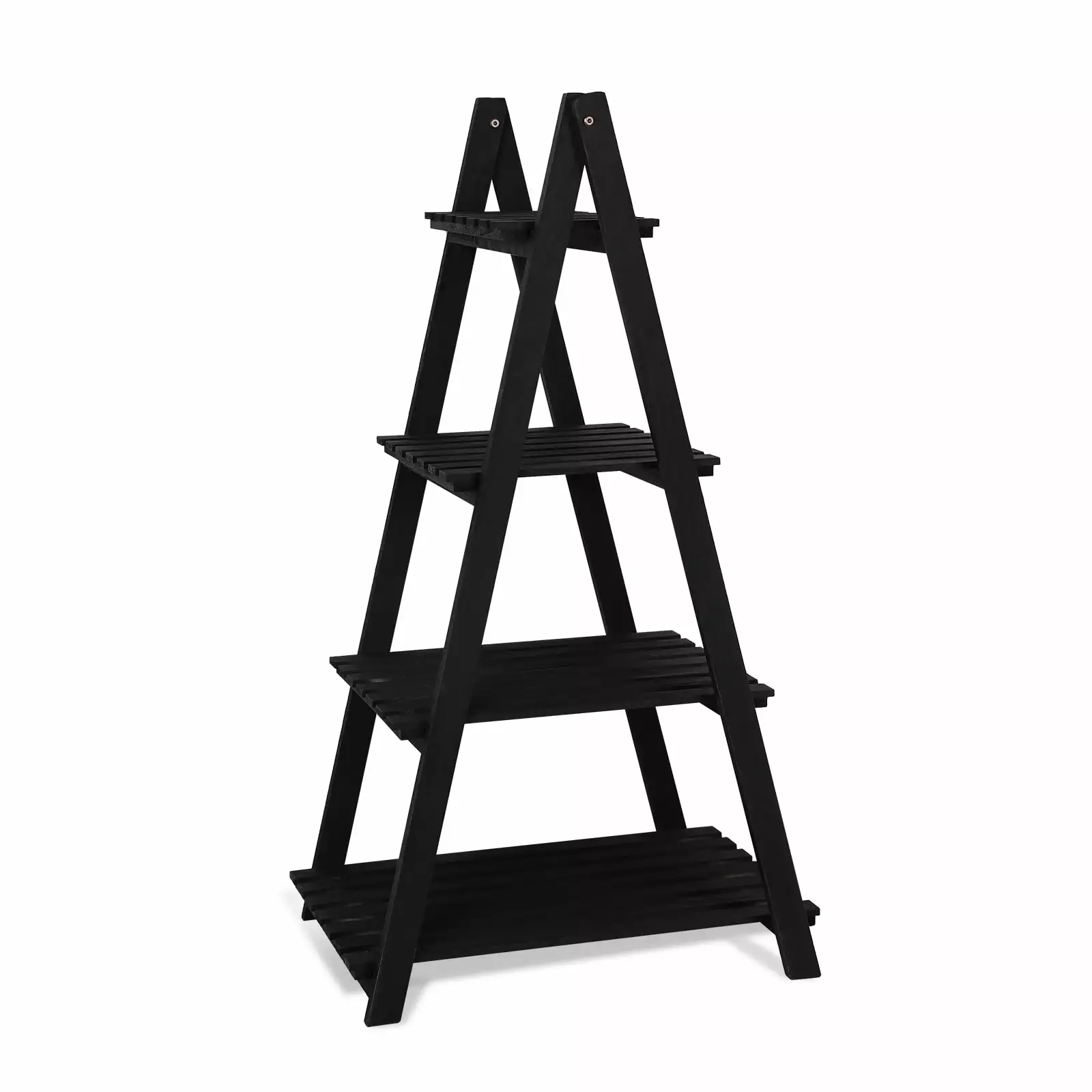 Fionafurn 4-Tier 40 Inch Ladder Shelf Bookshelf Bookcase Storage Display Plant Leaning Shelf Black