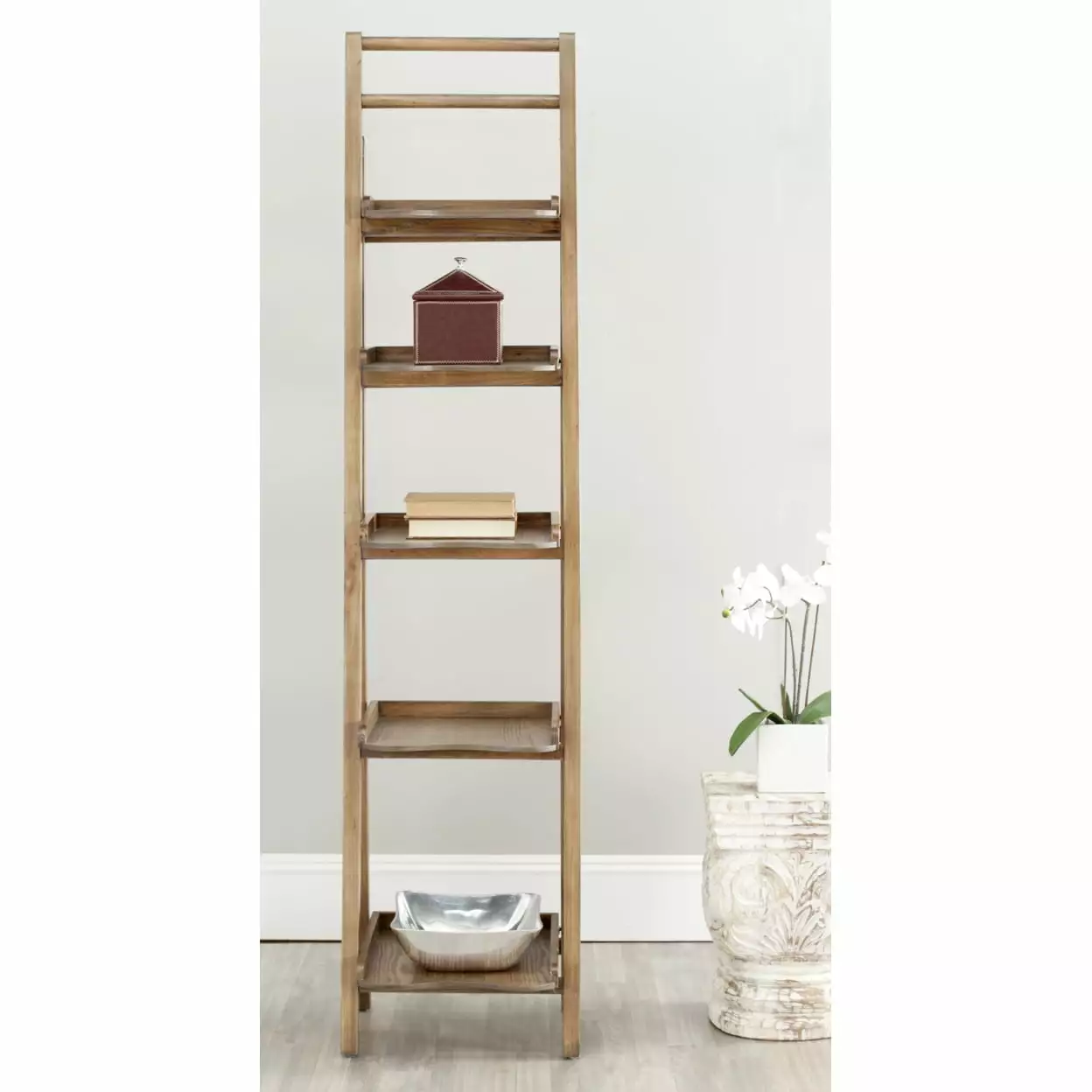 SAFAVIEH Asher Leaning 5-Tier Etagere Oak