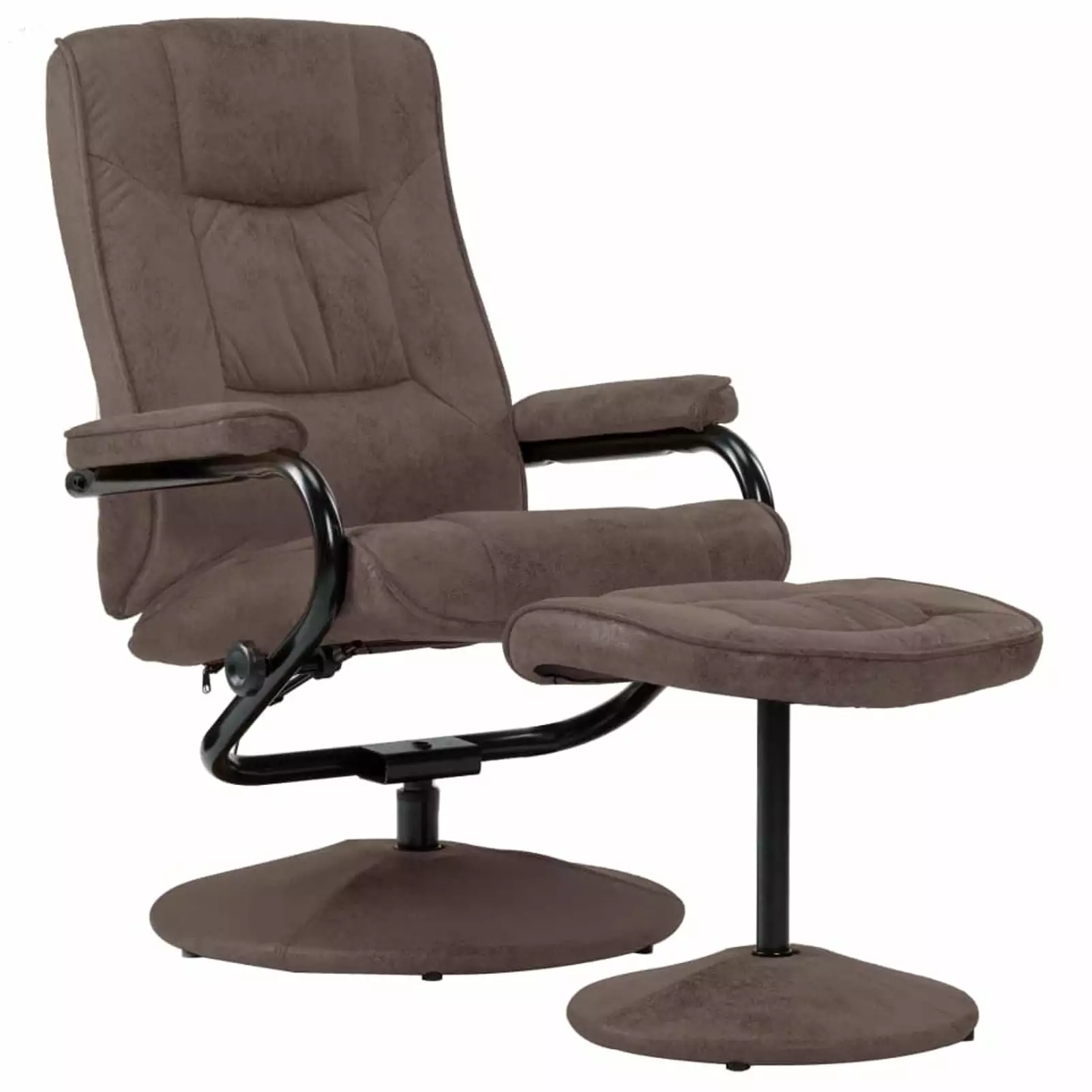 ametoys Swivel Recliner Ottoman Brown Faux Suede Leather Aibecy