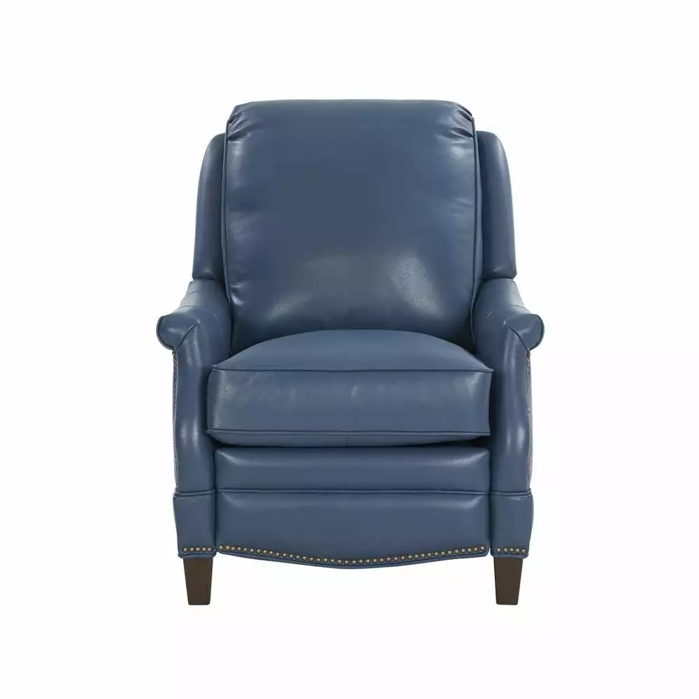 Barcalounger Ashebrooke Recliner Marisol Blue All Leather Comfortable Chair
