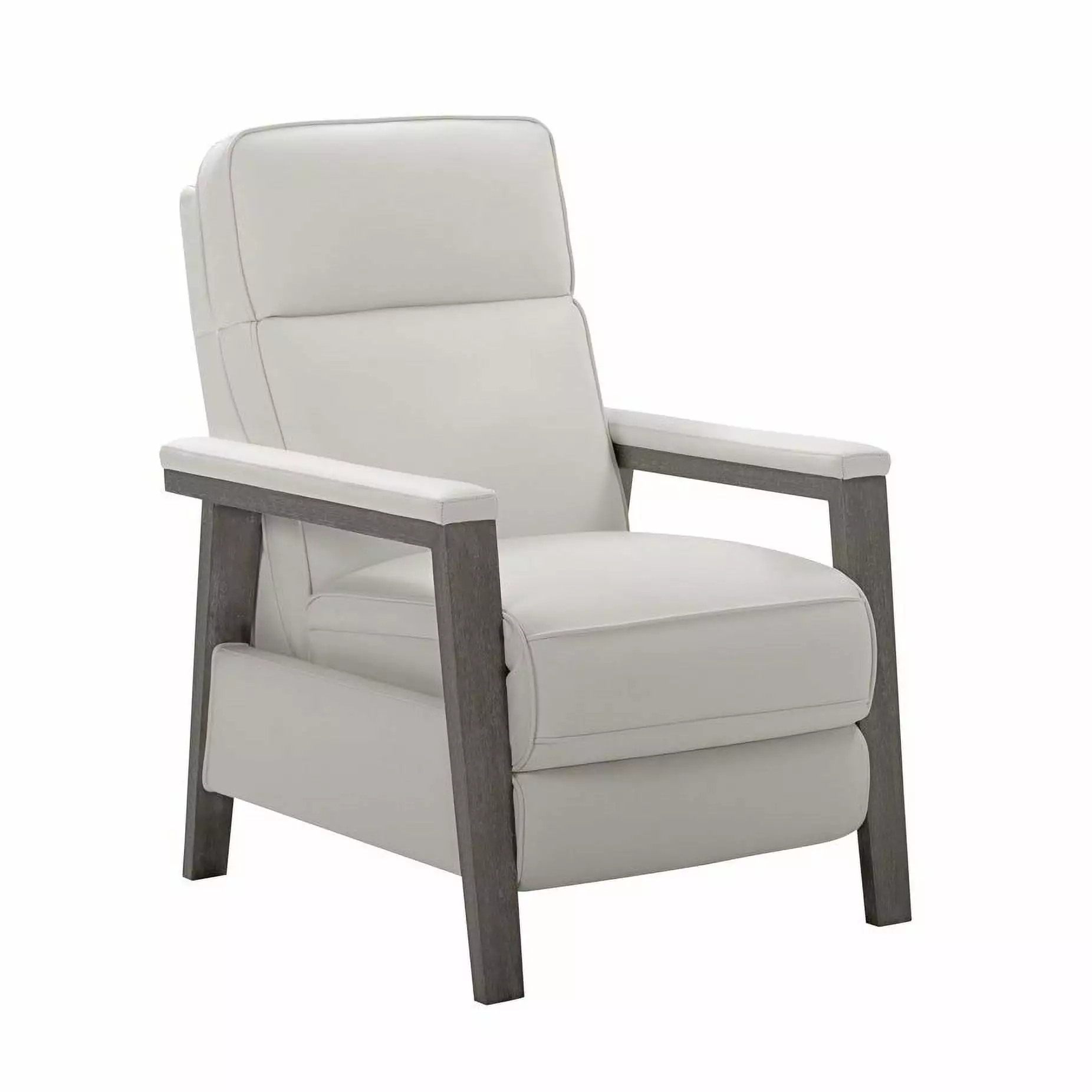 Barcalounger Ashland Push Thru Arms Recliner Cason Off White All Leather Comfortable Chair