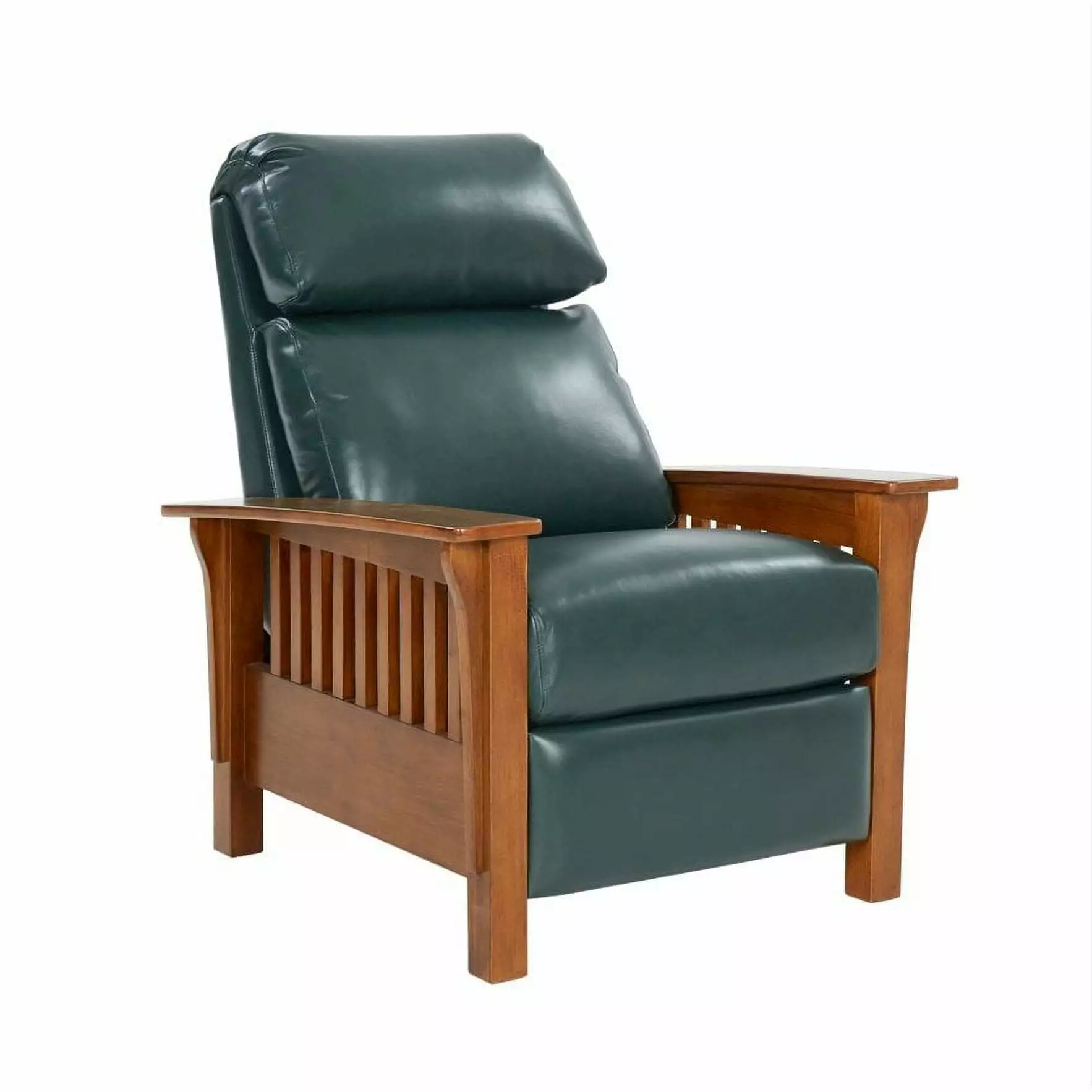 Barcalounger Mission Recliner Highland Emerald All Leather Living Room Chair