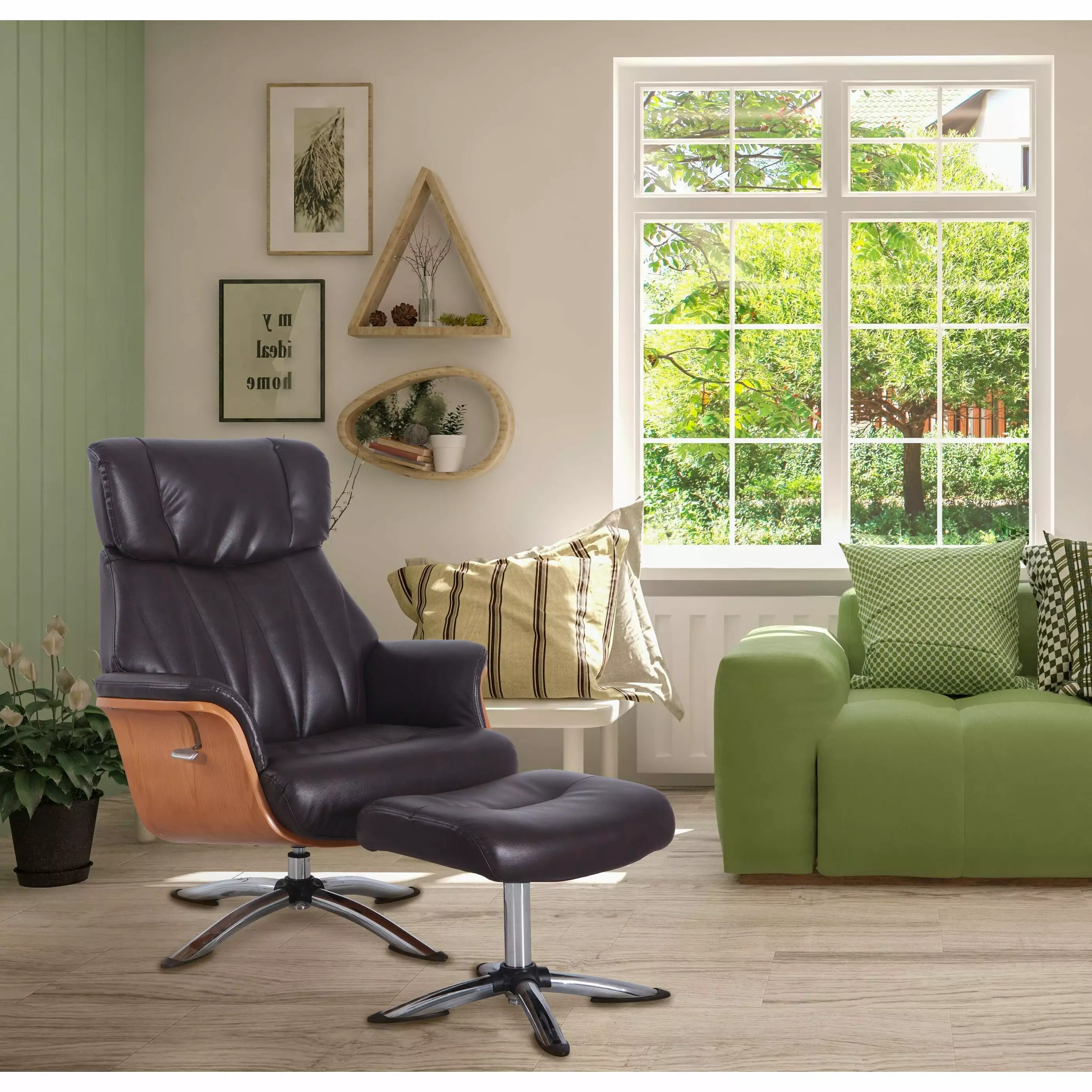 Relax-R Caitlin Recliner and Ottoman Espresso Air Leather Living Room Comfort Bed Bath & Beyond