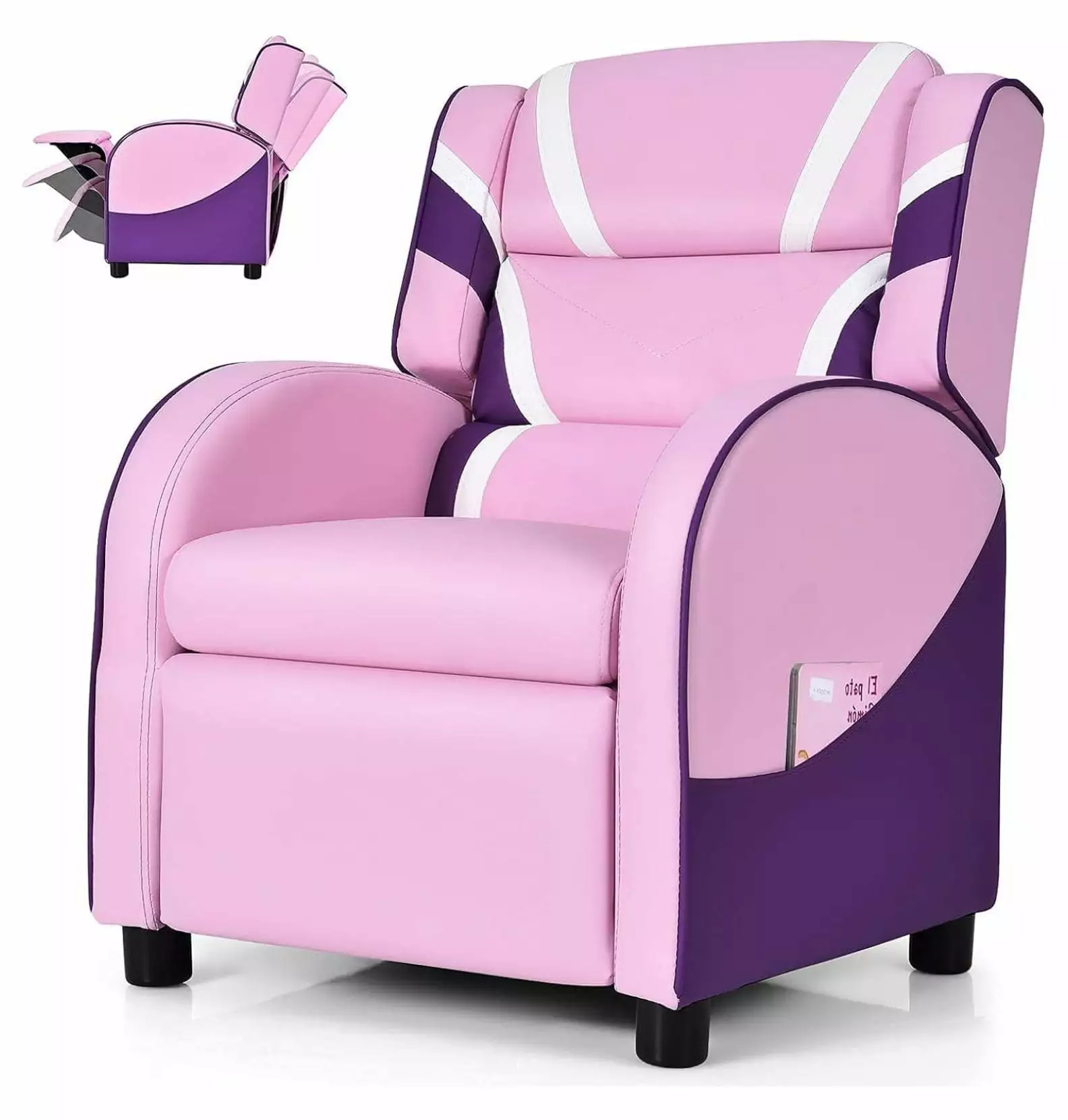 Kids Recliner Sofa Children Leather Armchair Footrest Headrest Living Room Bennium