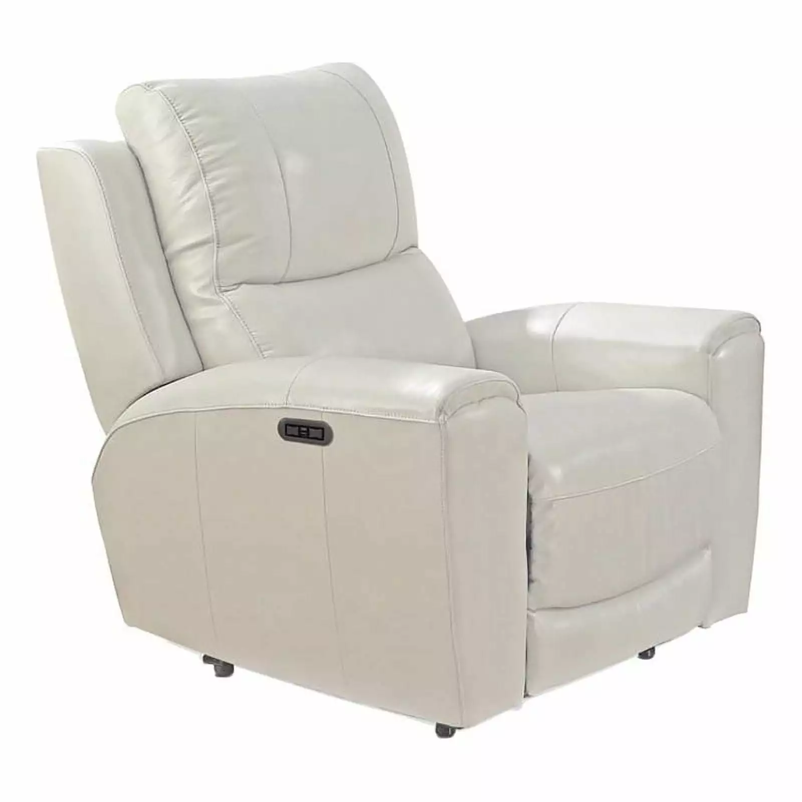 Bowery Hill Transitional Leather Power Reclining Chair Ivory - Elegant Living Room Seating