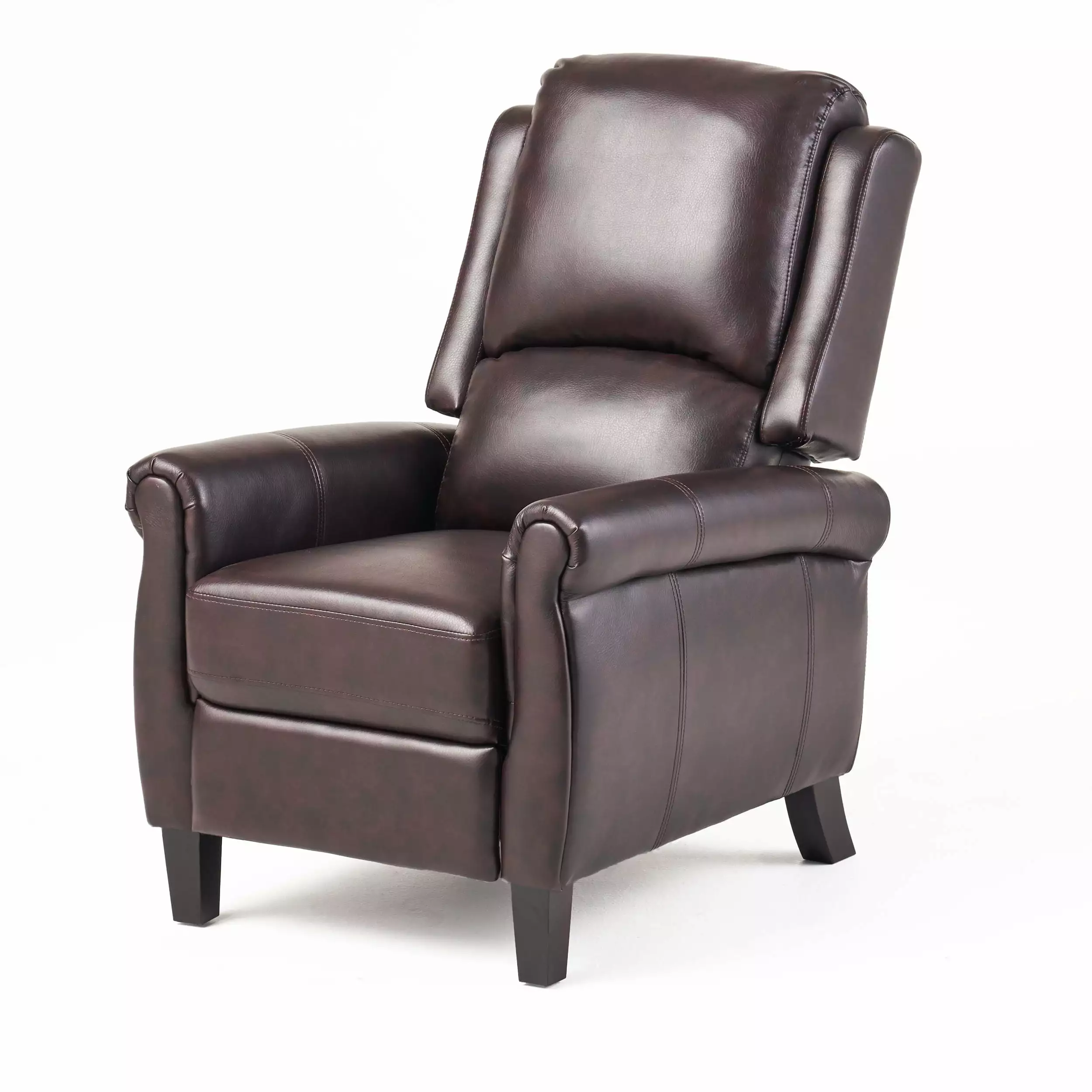 GDF Studio Memphis Standard Leather Recliner Club Chair Brown - Classic and Comfortable GDFSTUDIO