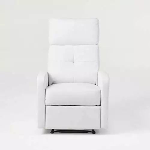 Great Deal Furniture Teyana White Leather Recliner Club Chair Living Room