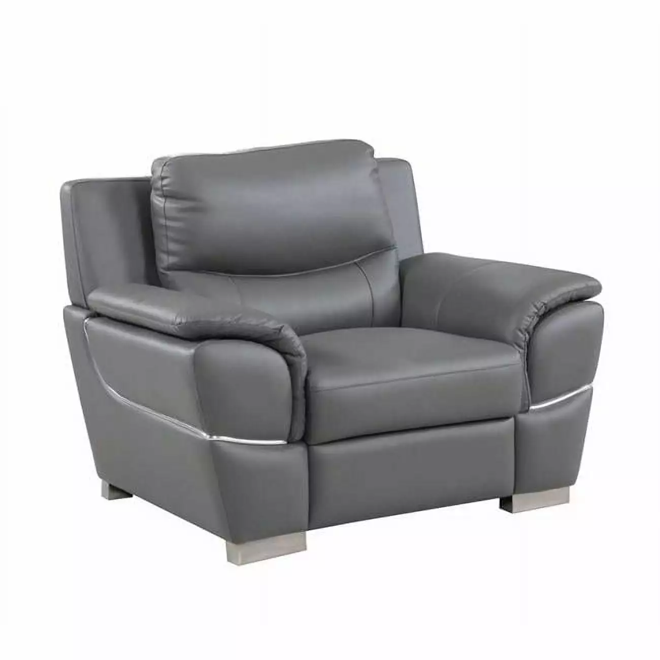 37 Grey Chic Leather Recliner Chair Living Room Comfort