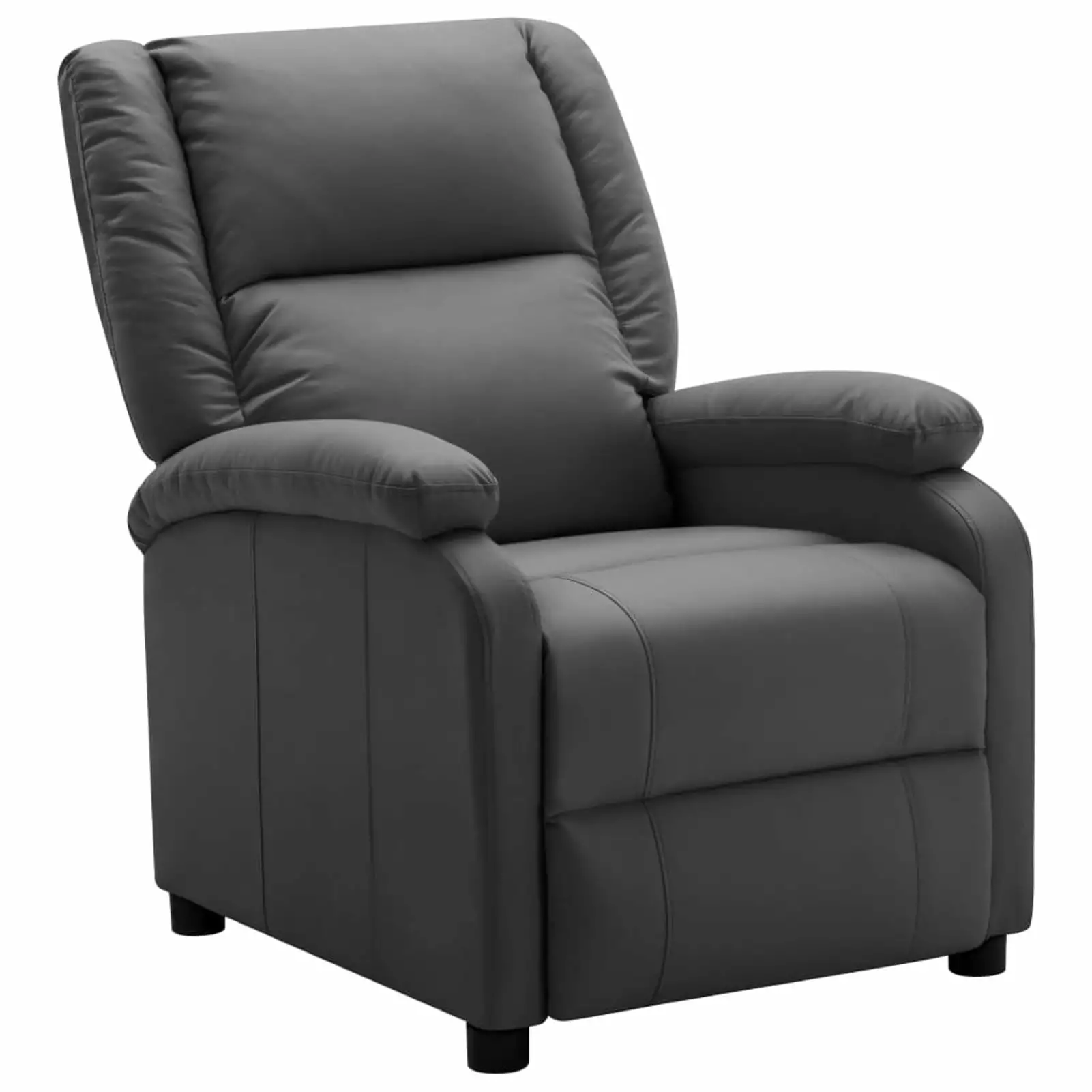 Anthracite Faux Leather Recliner Chair TOMSHOO