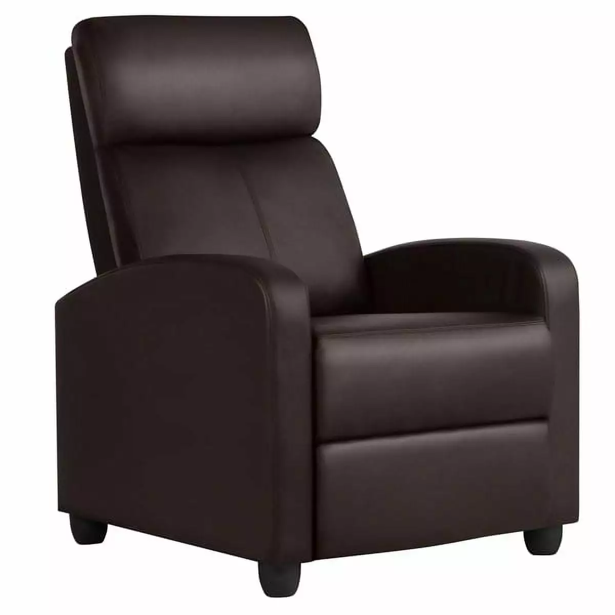 Topeakmart Adjustable PU Leather Reclining Sofa Pocket Spring Living Room Brown
