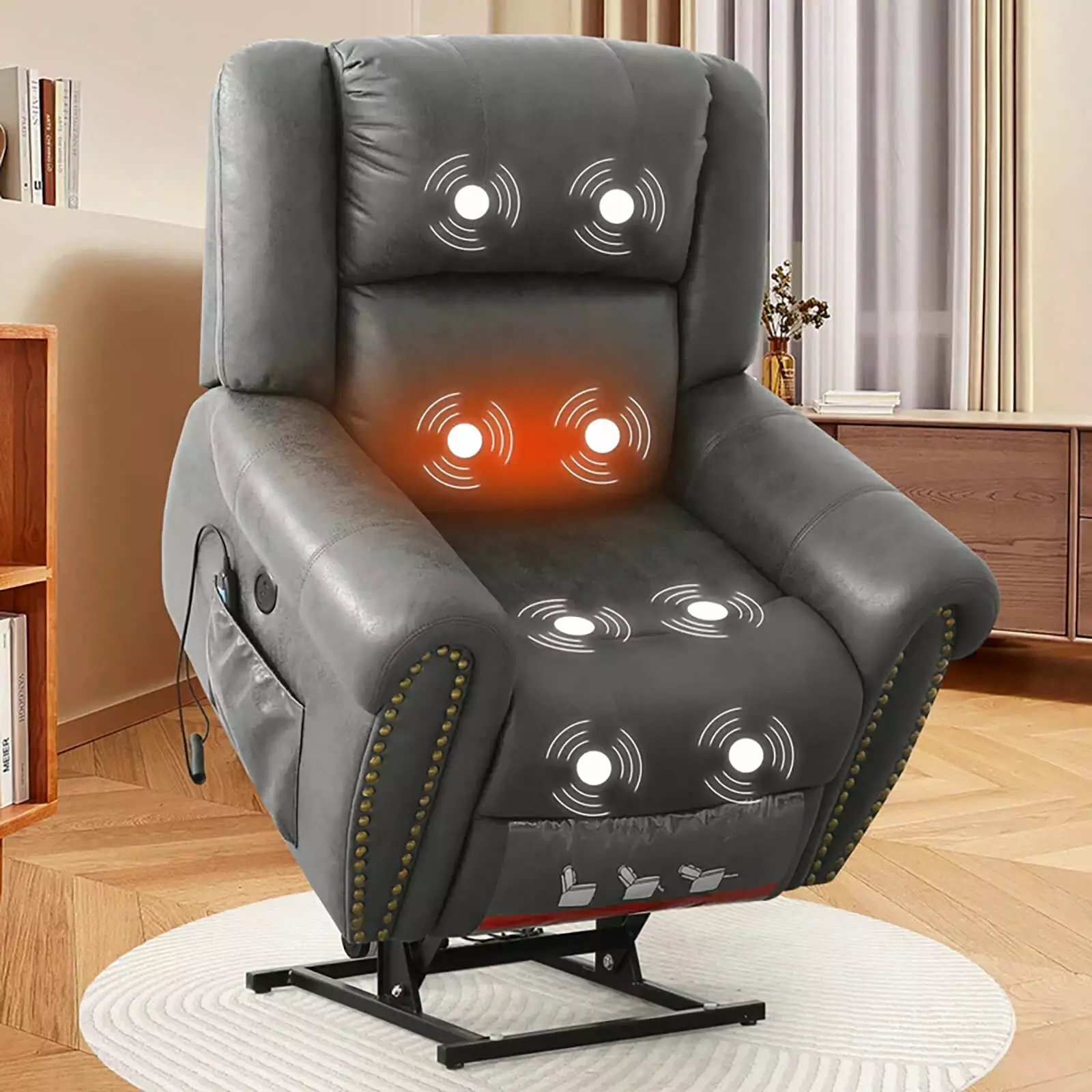 COSYJOY Dual Motor Infinite Position Oversized Lift Recliner Chair Elderly