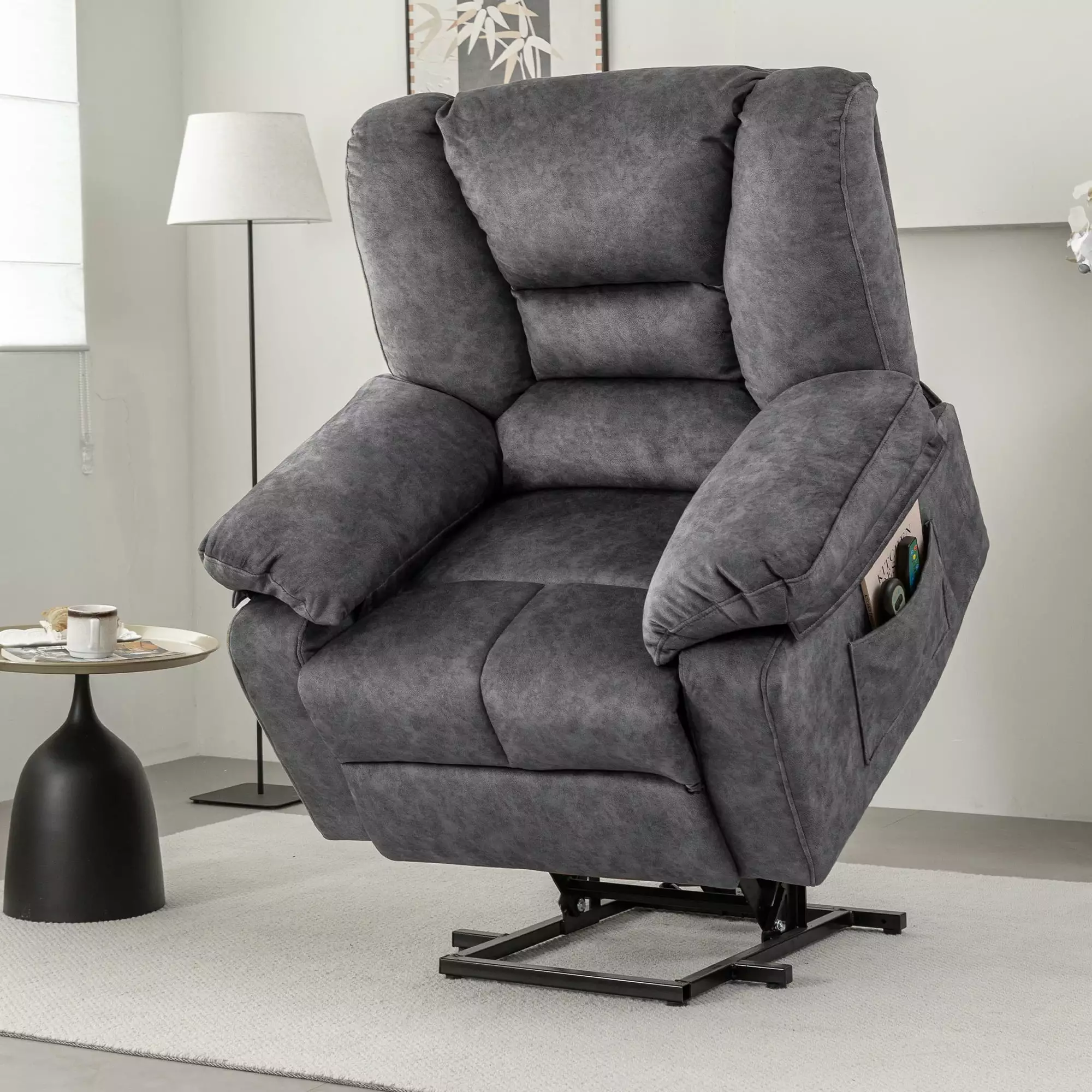 DeeHome Power Lift Recliner Chair Sofa Massage Elderly Black