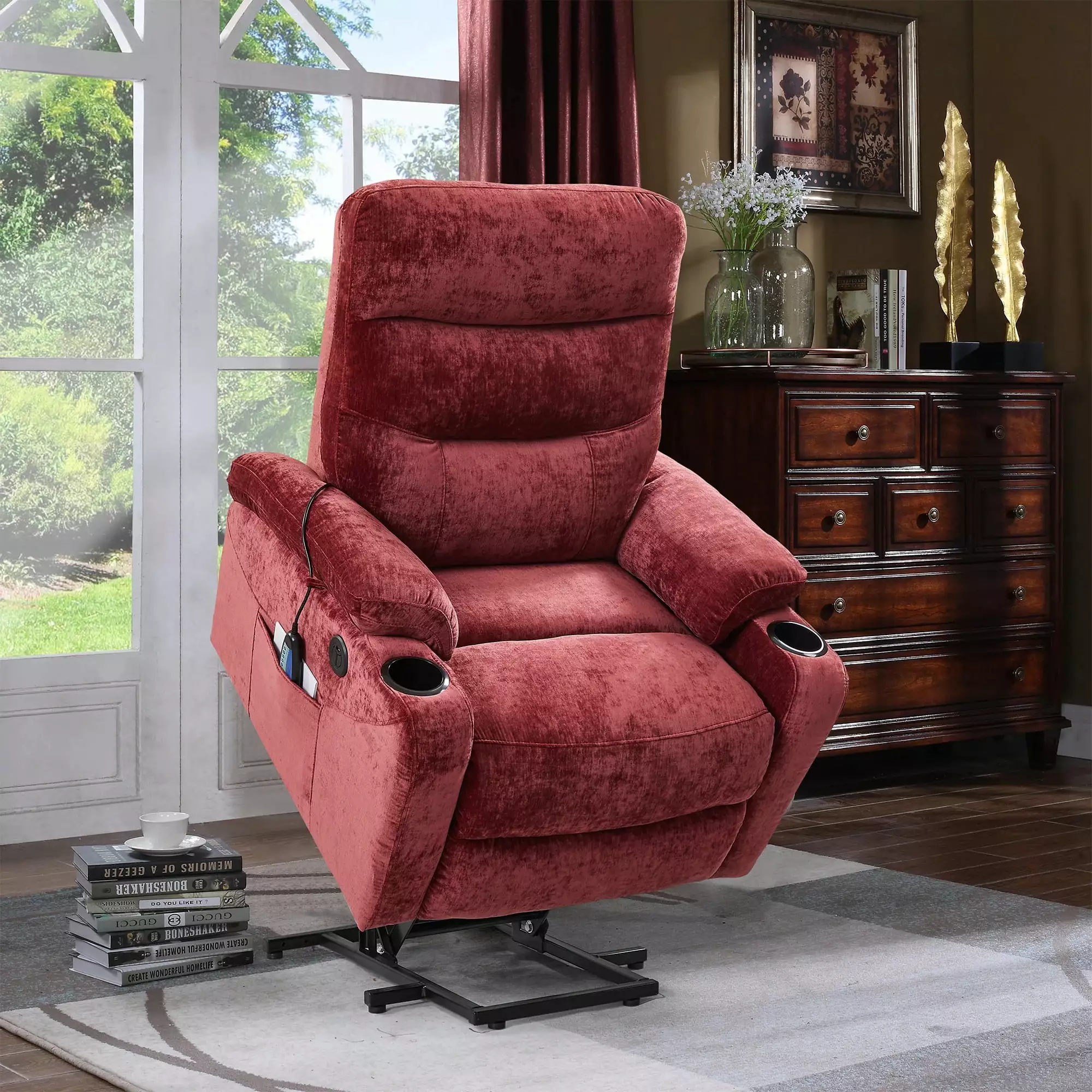 Electric Power Lift Recliner Chair Massage and Heat Elderly - 3 Positions and USB Ports
