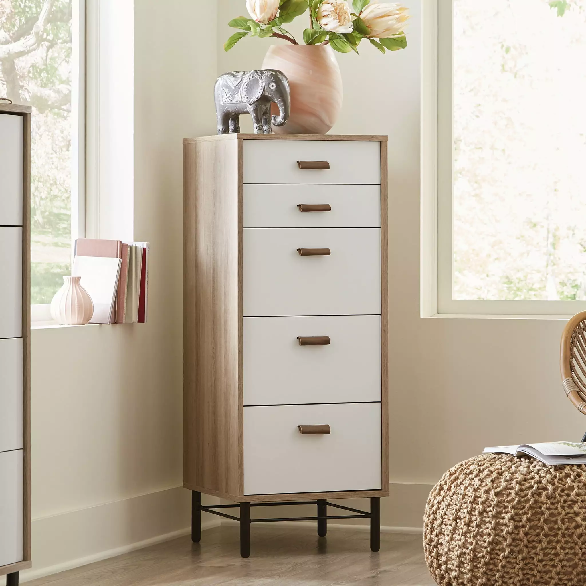 Sauder Anda Norr Lingerie Dresser Drawers - Sky Oak Finish