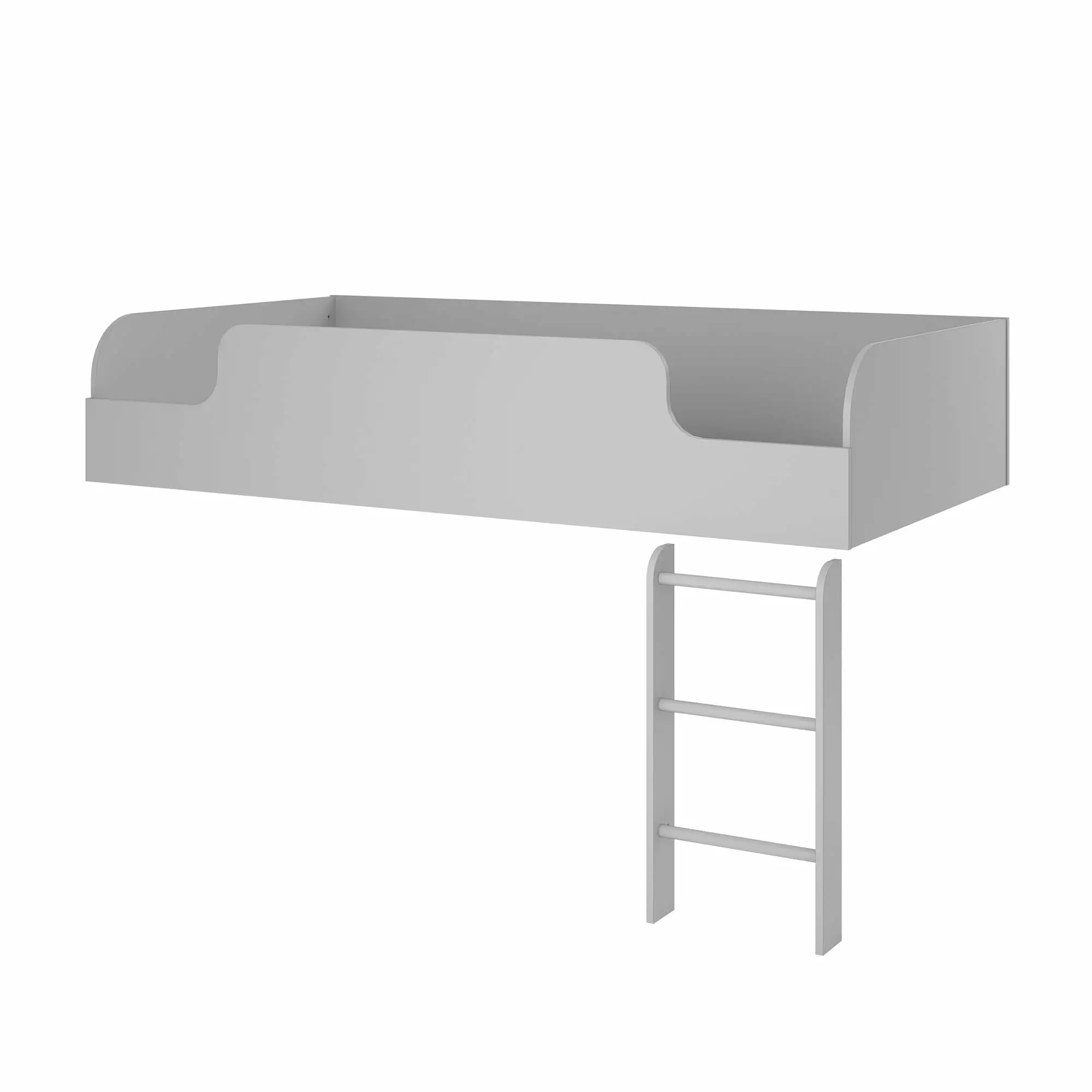 Ameriwood Home Elements Loft Bed Platform Ladder Gray