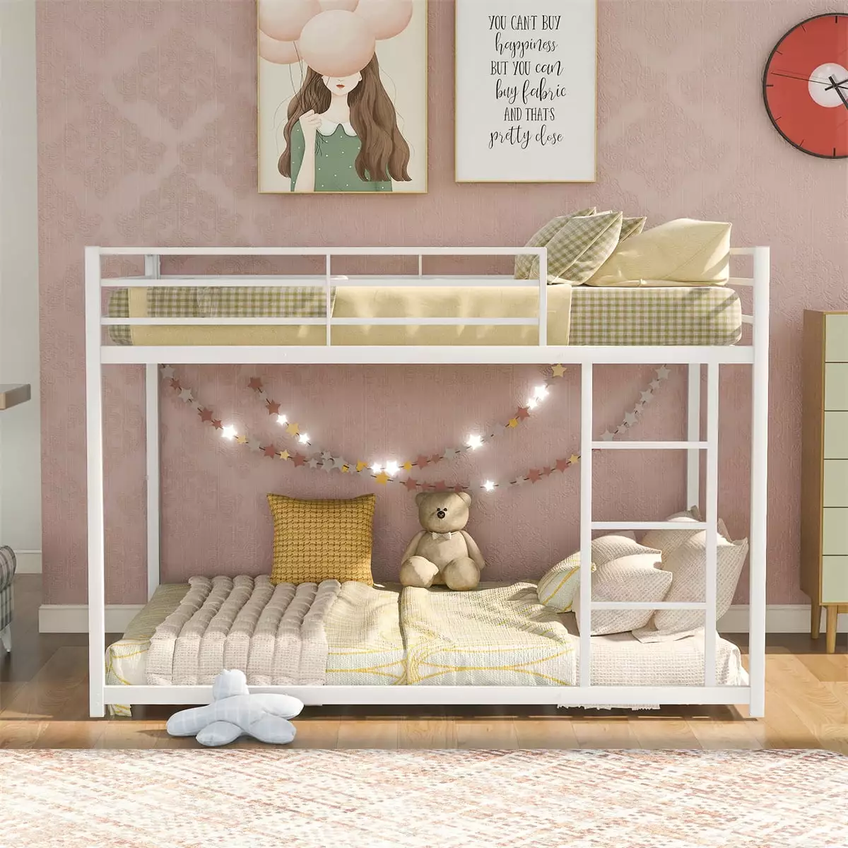Full Over Full Loft Bed Guard Rails - Sturdy Steel Bunk Bed Frame Space Saving Design ARCTICSCORPION