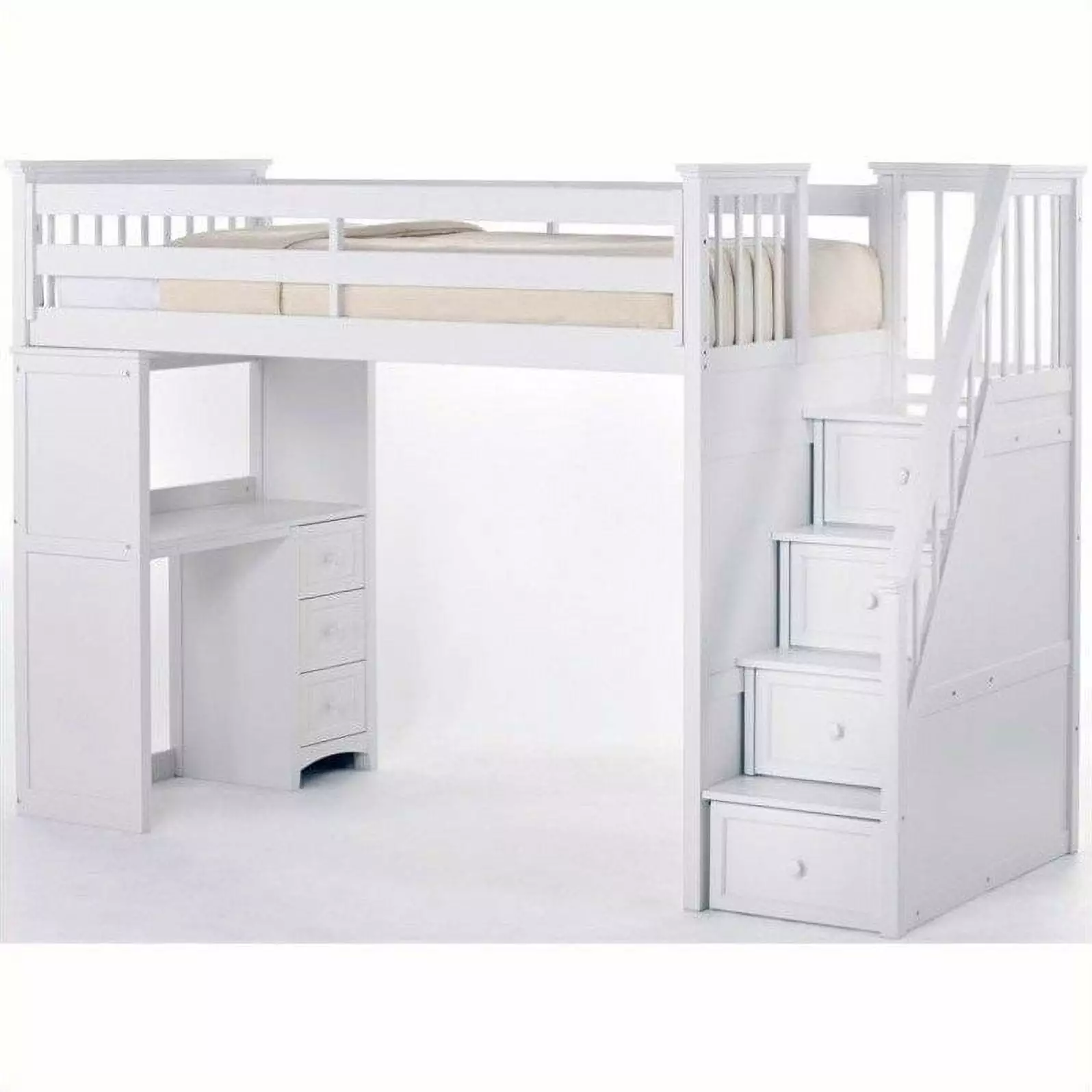 Hillsdale School Houtilize Stair Loft Desk End White
