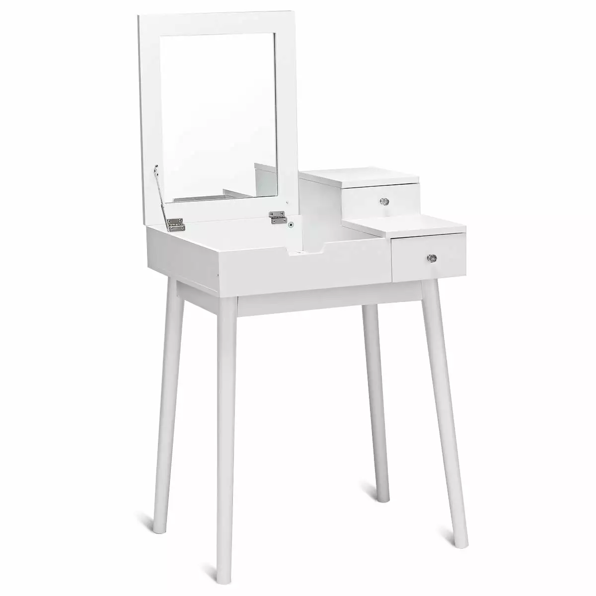 Giantex Vanity Table Set Flip Top Mirror Makeup Dressing Table Writing Desk White